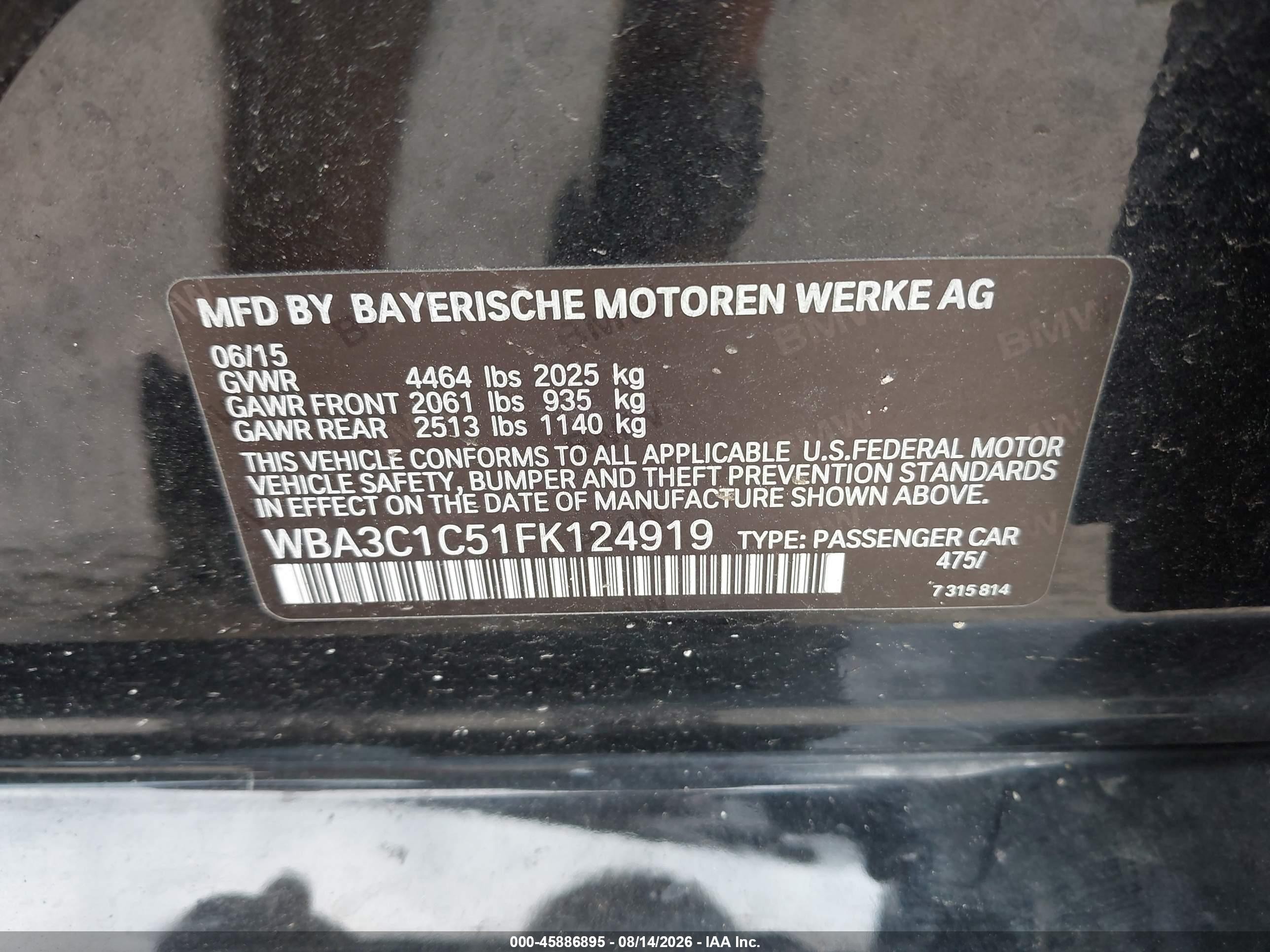 2015 Bmw 328i Black vin: WBA3C1C51FK124919