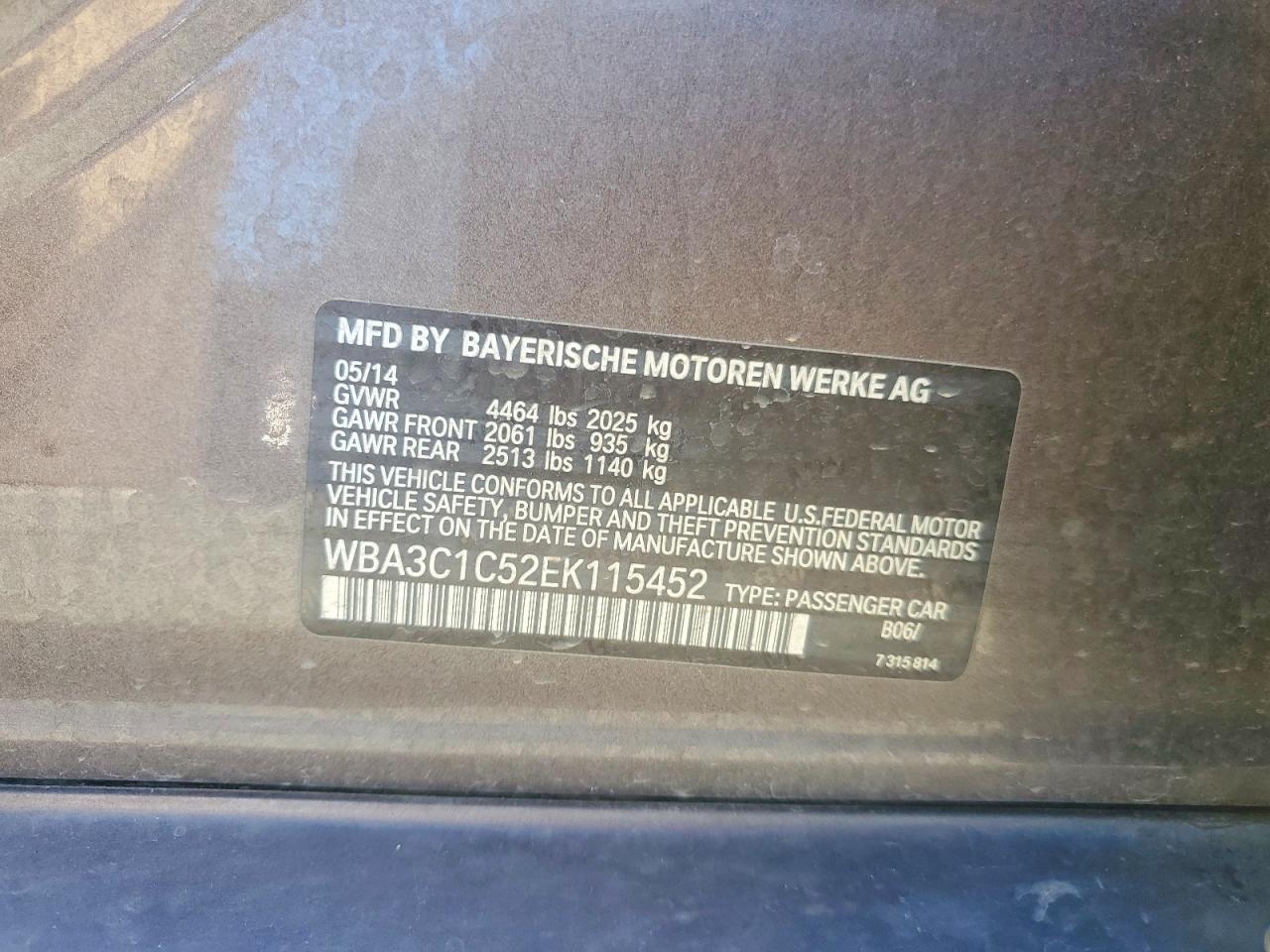 2014 Bmw 328 I Sulev Tan vin: WBA3C1C52EK115452