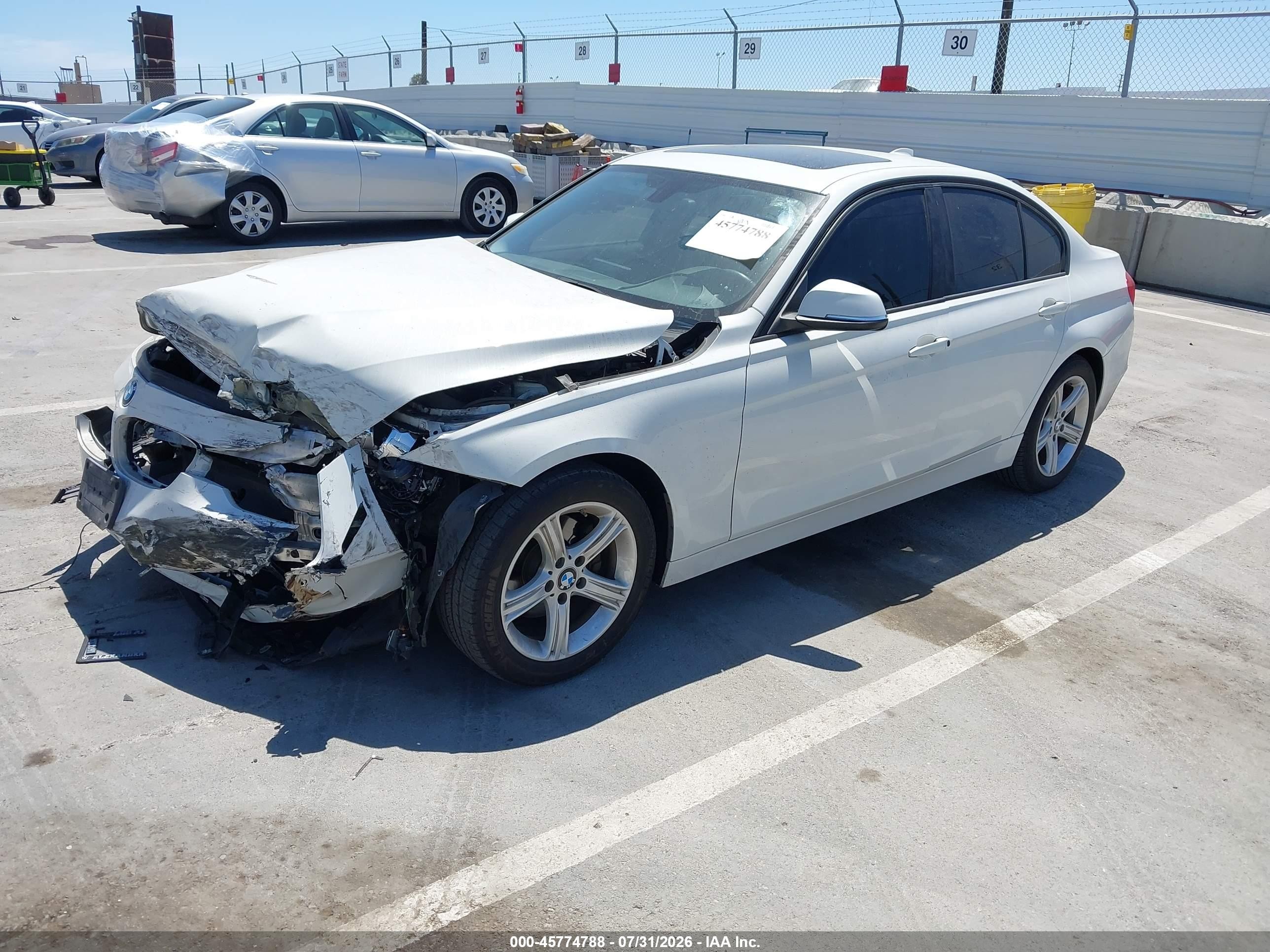 2015 Bmw 328i White vin: WBA3C1C53FK123190