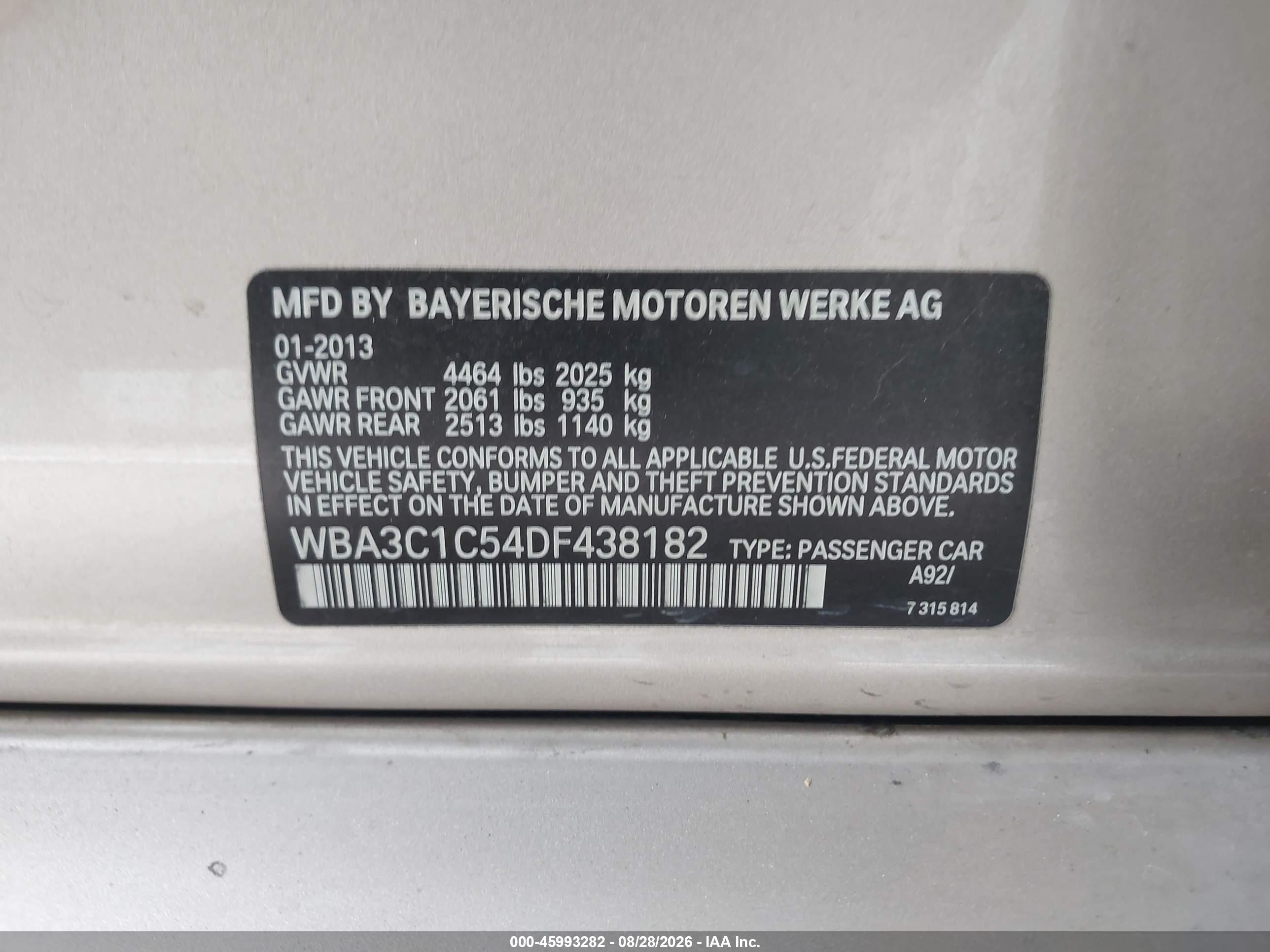2013 Bmw 328i   Gold vin: WBA3C1C54DF438182
