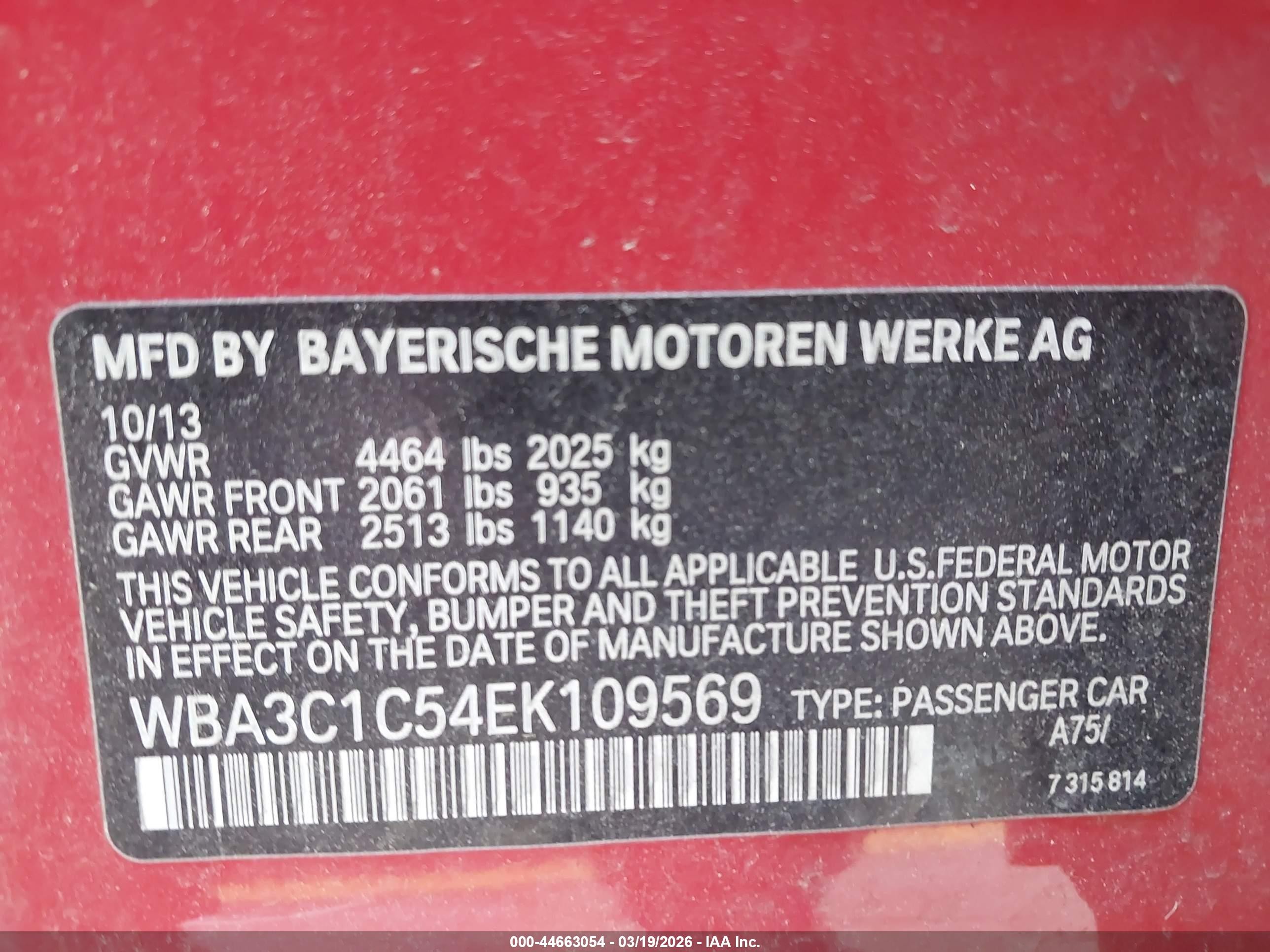 2014 Bmw 328i Красный vin: WBA3C1C54EK109569