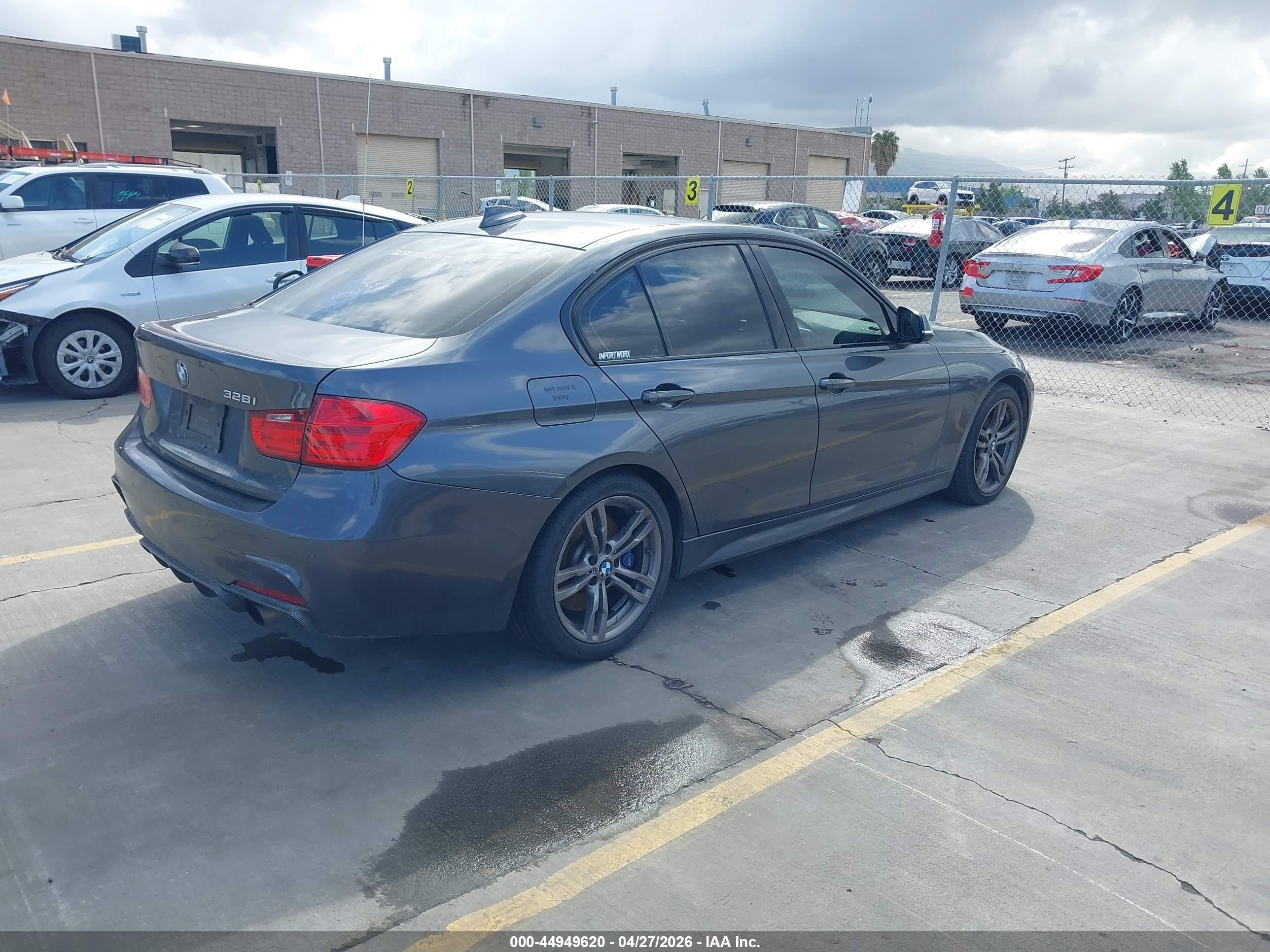2015 Bmw 328i   Gray vin: WBA3C1C54FK121478