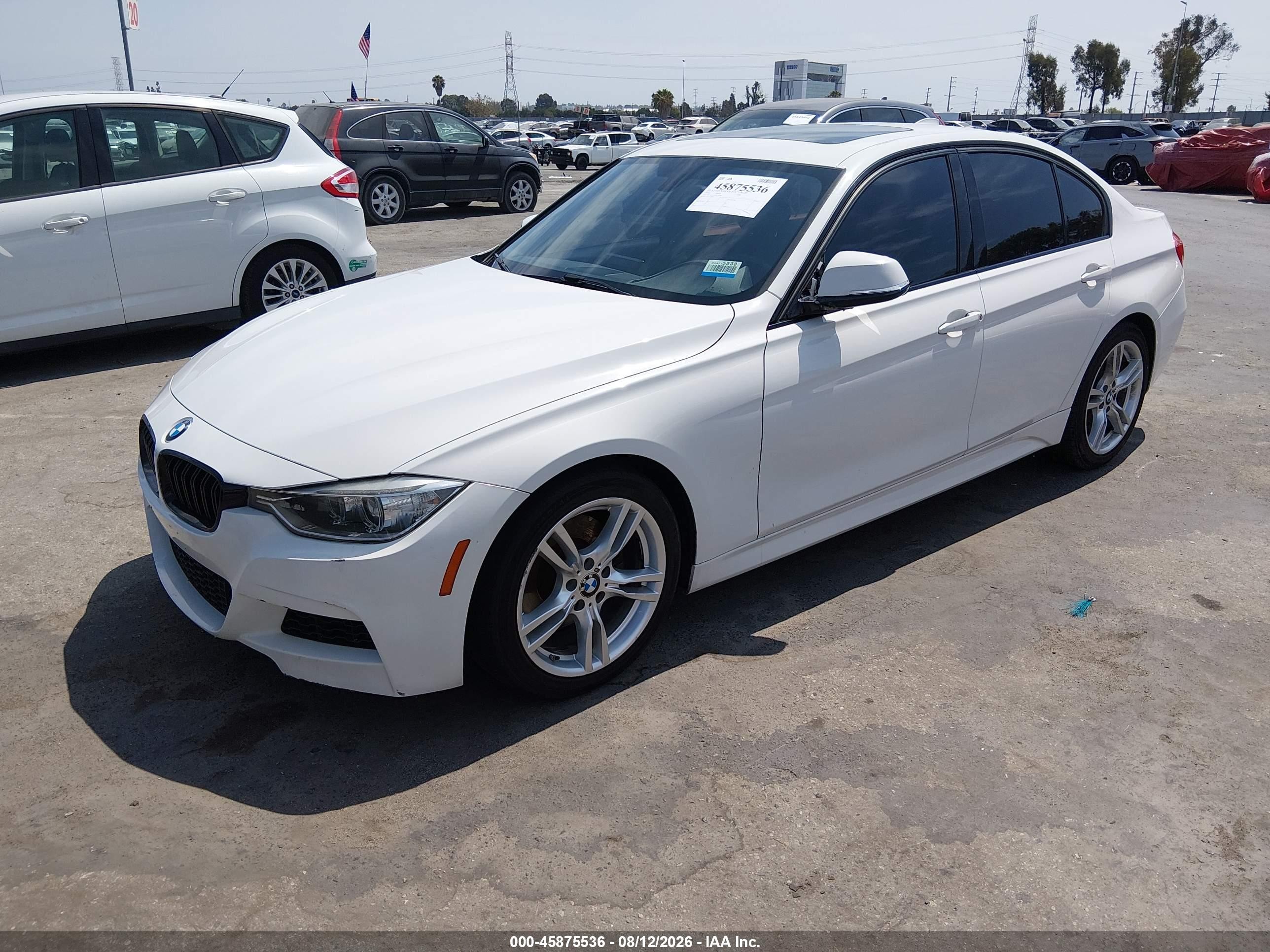 2014 Bmw 328i   White vin: WBA3C1C55EK107006