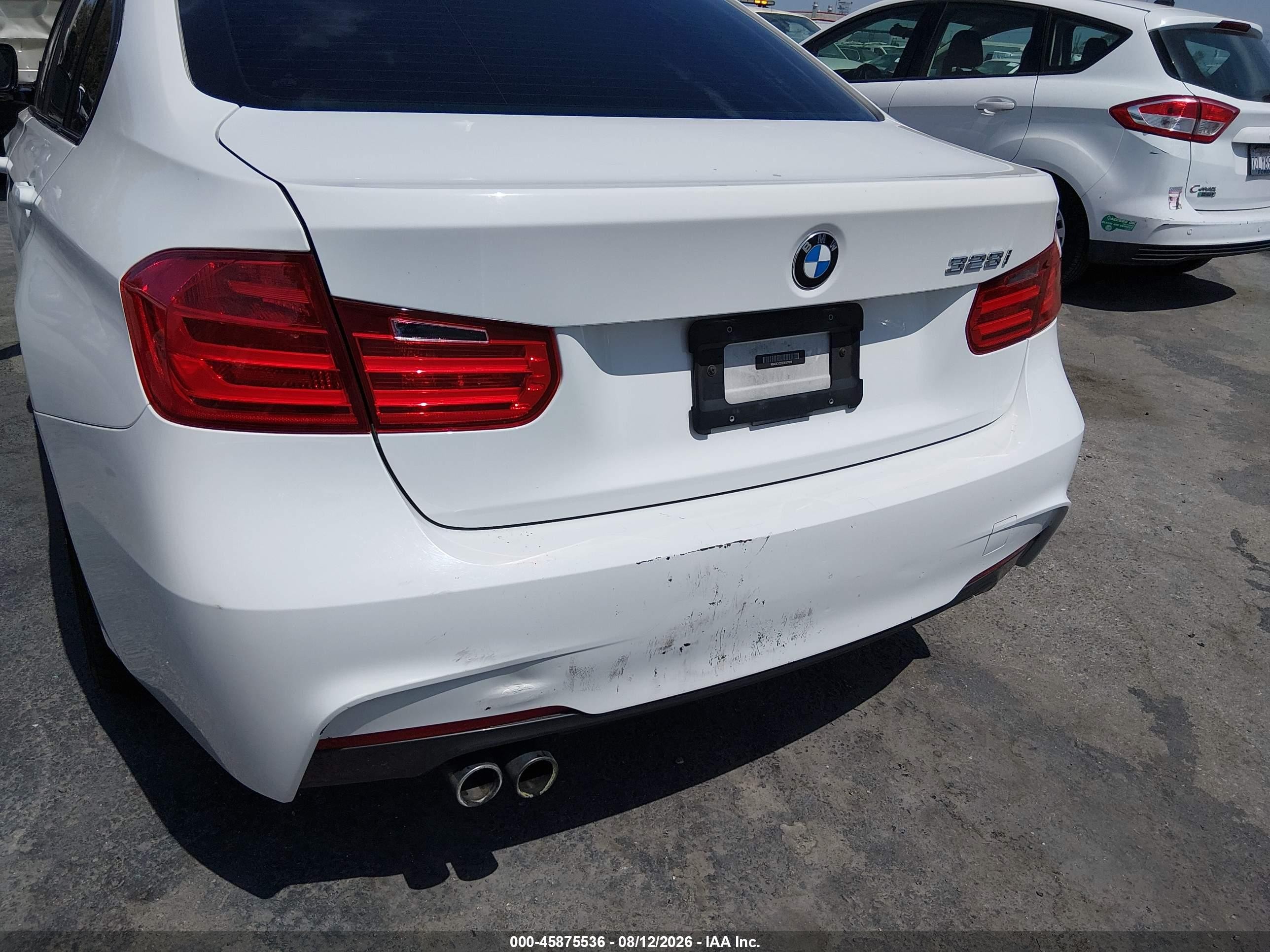 2014 Bmw 328i   White vin: WBA3C1C55EK107006
