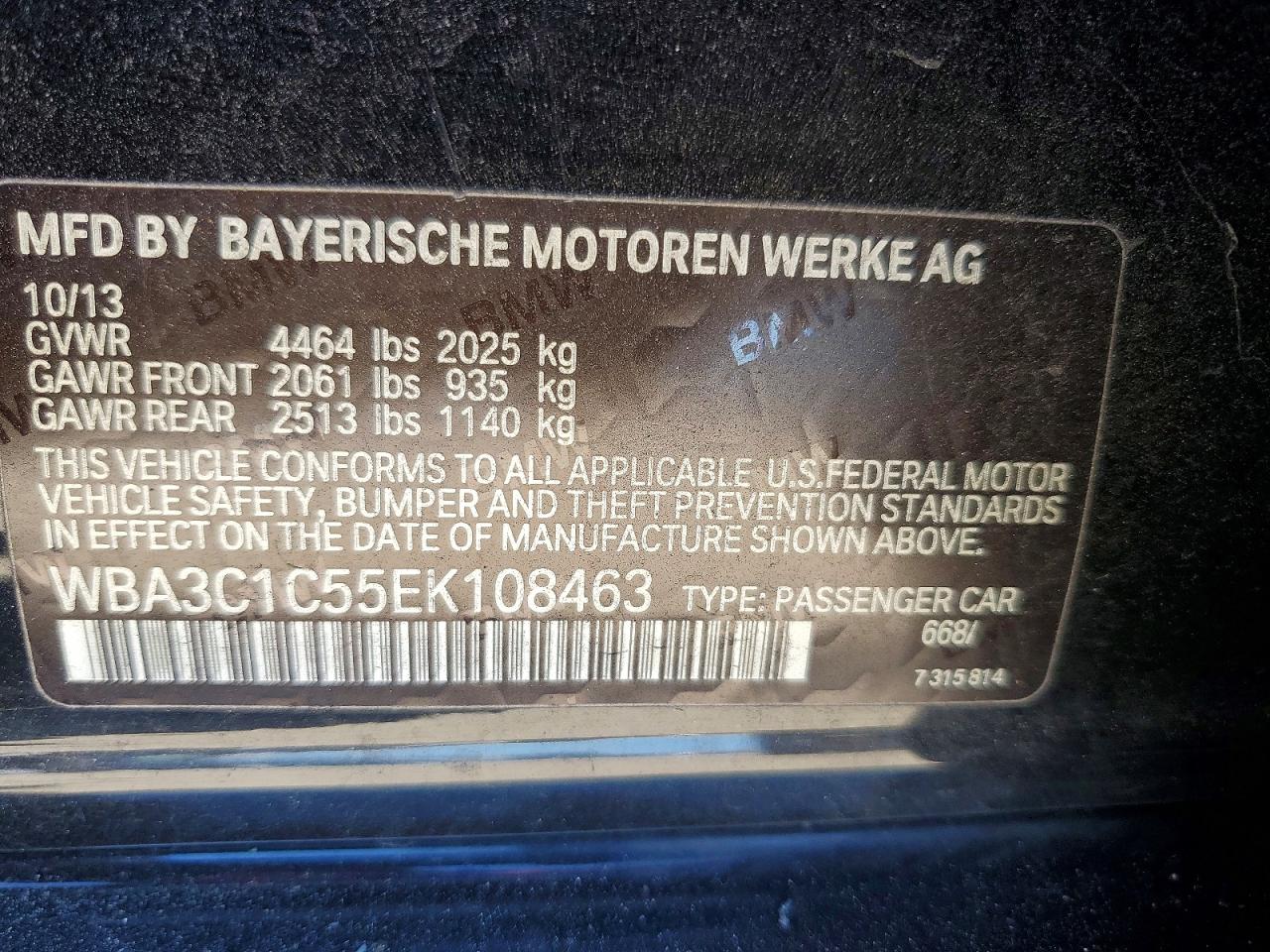 2014 Bmw 328 I Sulev Black vin: WBA3C1C55EK108463