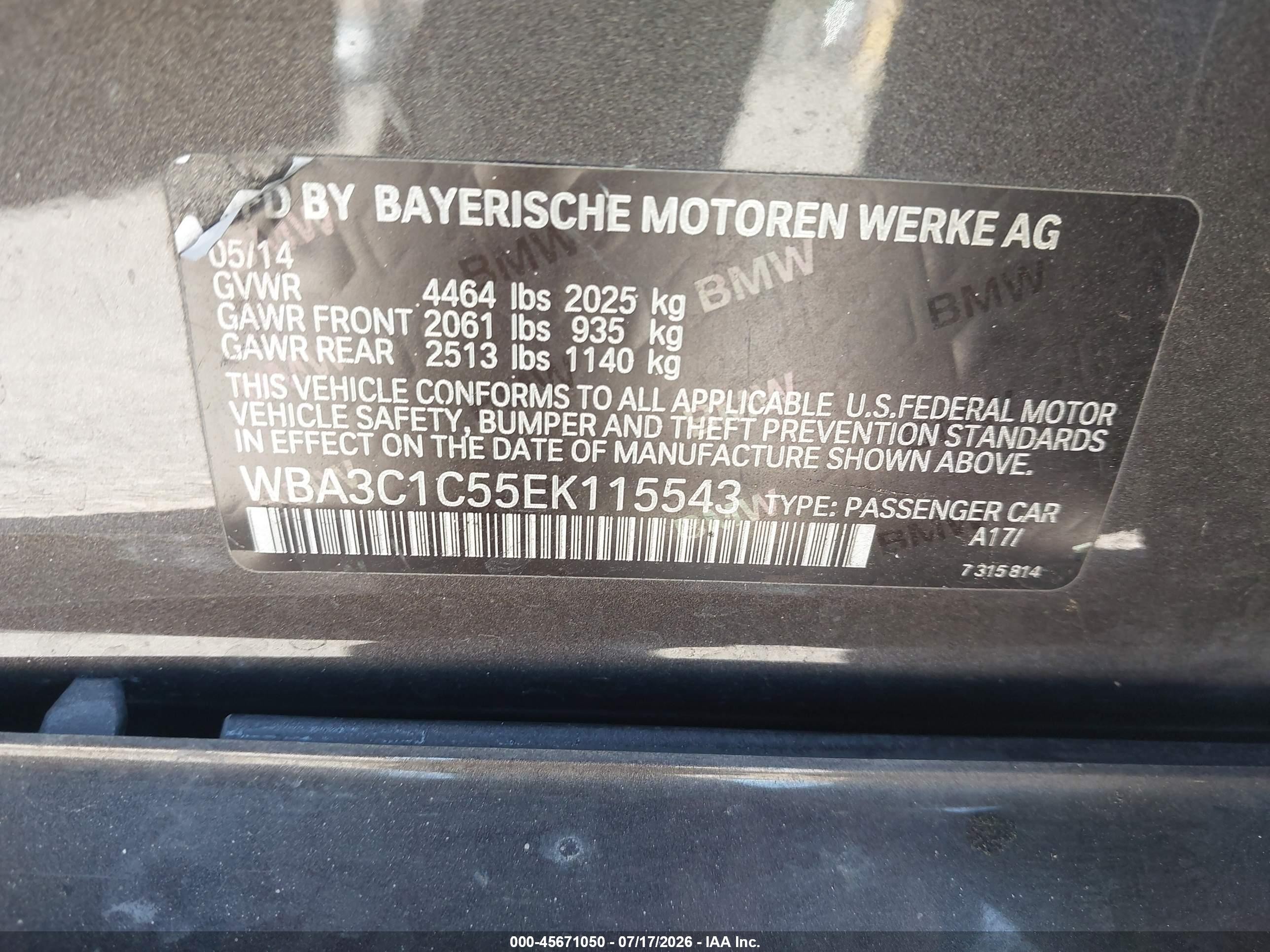 2014 Bmw 328i   Зеленый vin: WBA3C1C55EK115543