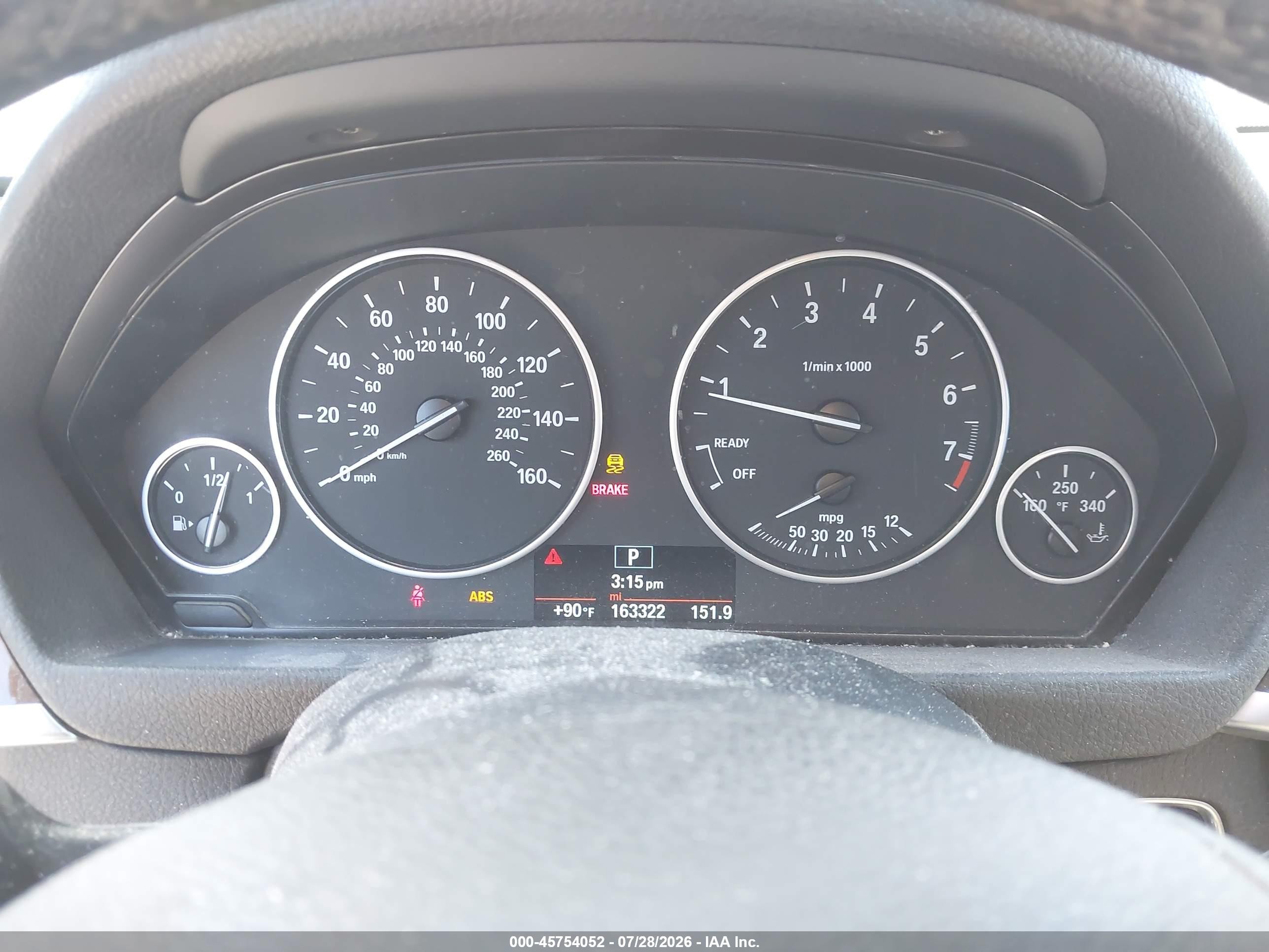 2015 Bmw 328i   White vin: WBA3C1C55FK121828