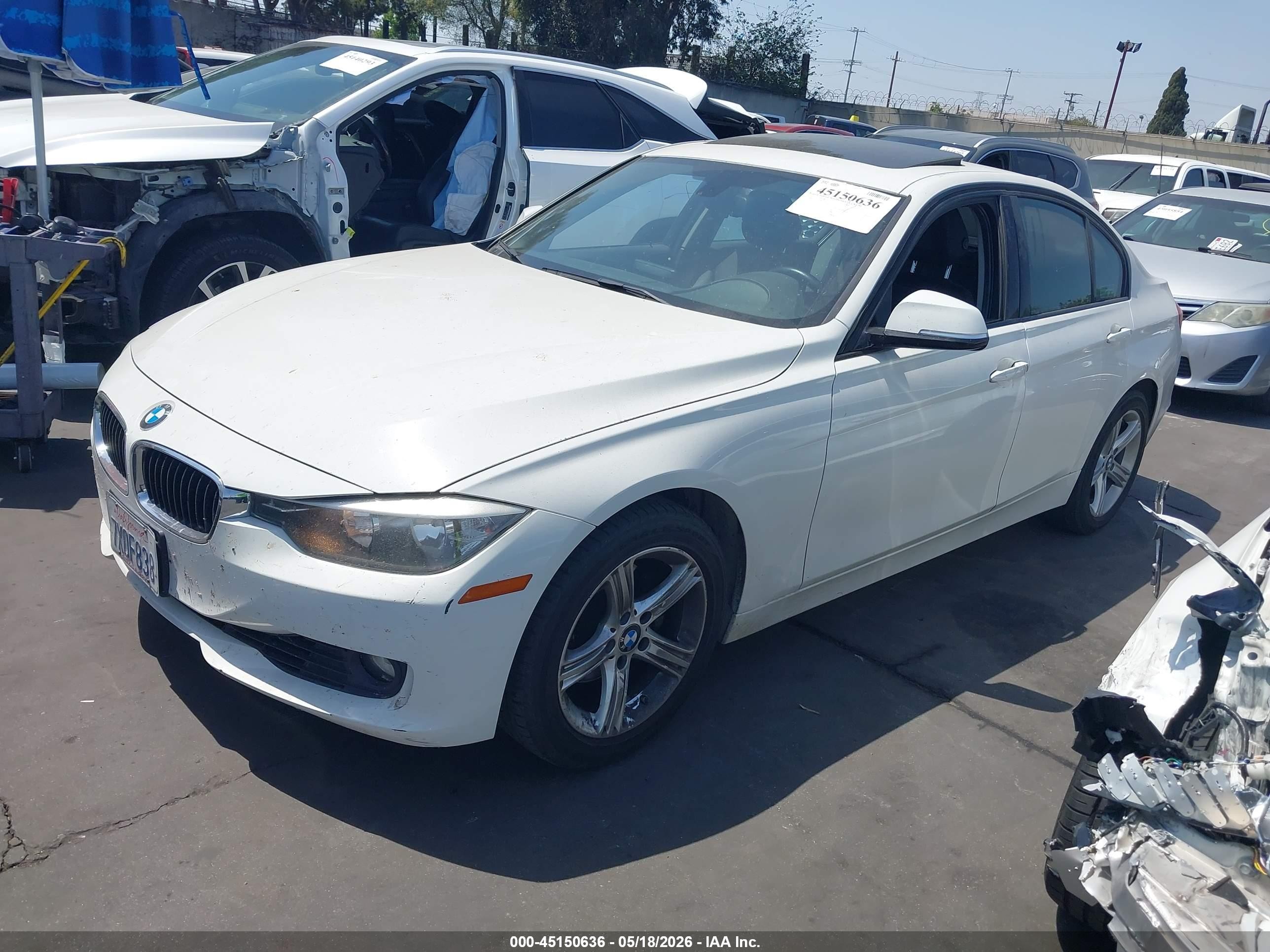 2015 Bmw 328i   White vin: WBA3C1C55FP851595