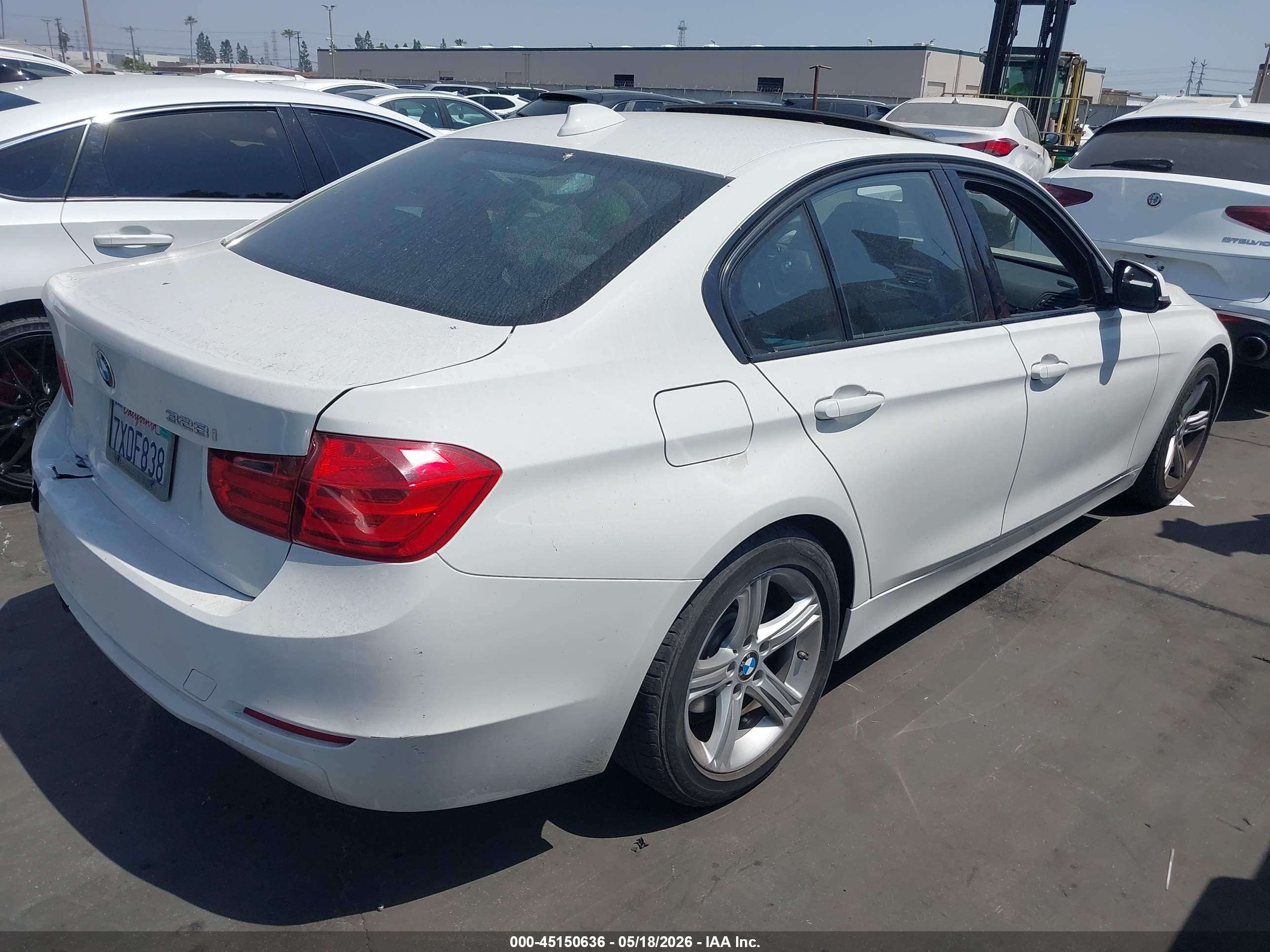 2015 Bmw 328i   White vin: WBA3C1C55FP851595
