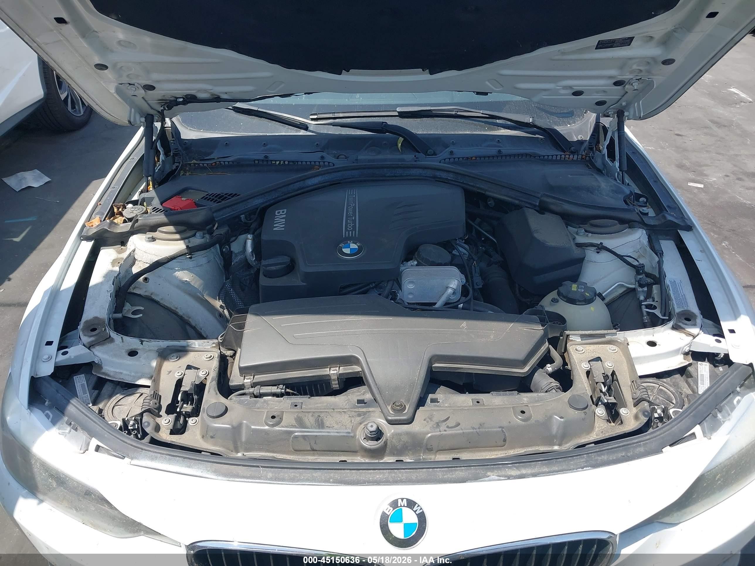 2015 Bmw 328i   White vin: WBA3C1C55FP851595