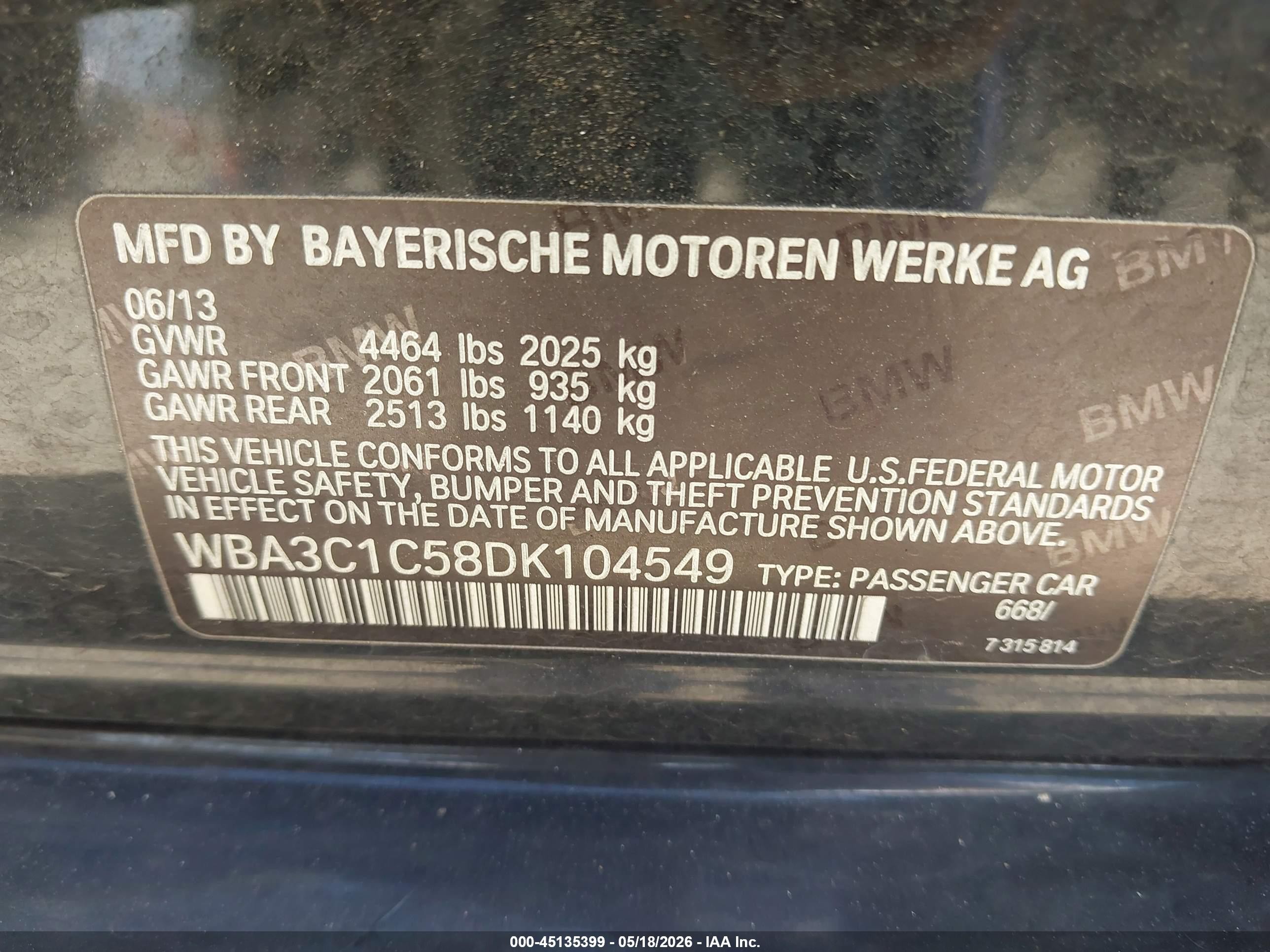 2013 Bmw 328i   Black vin: WBA3C1C58DK104549