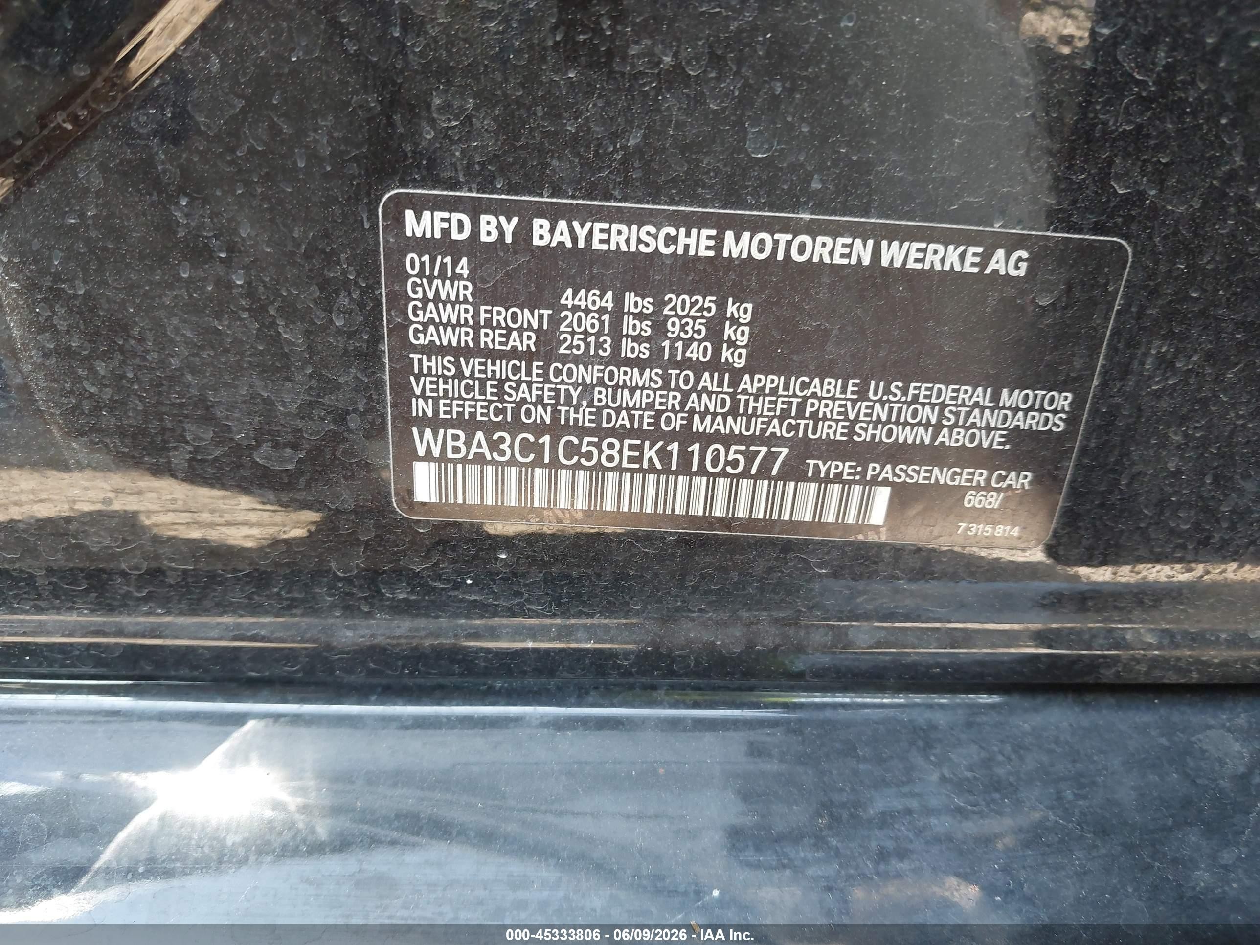 2014 Bmw 328i   Black vin: WBA3C1C58EK110577