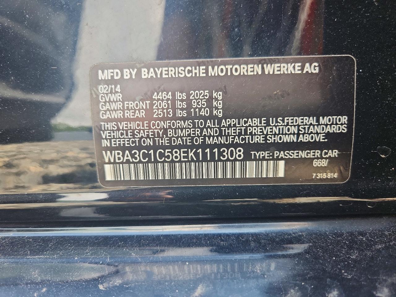 2014 Bmw 328 I Sulev Black vin: WBA3C1C58EK111308