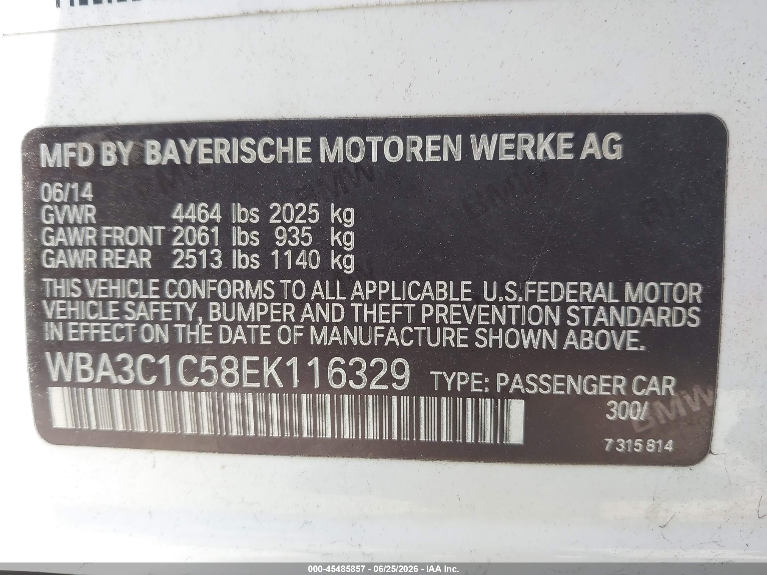 2014 Bmw 328i   White vin: WBA3C1C58EK116329