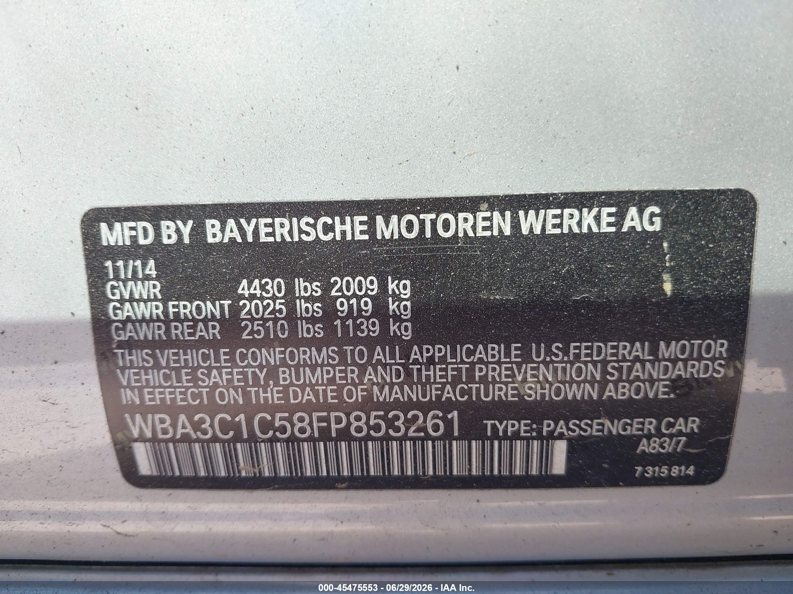 2015 Bmw 328i   Silver vin: WBA3C1C58FP853261