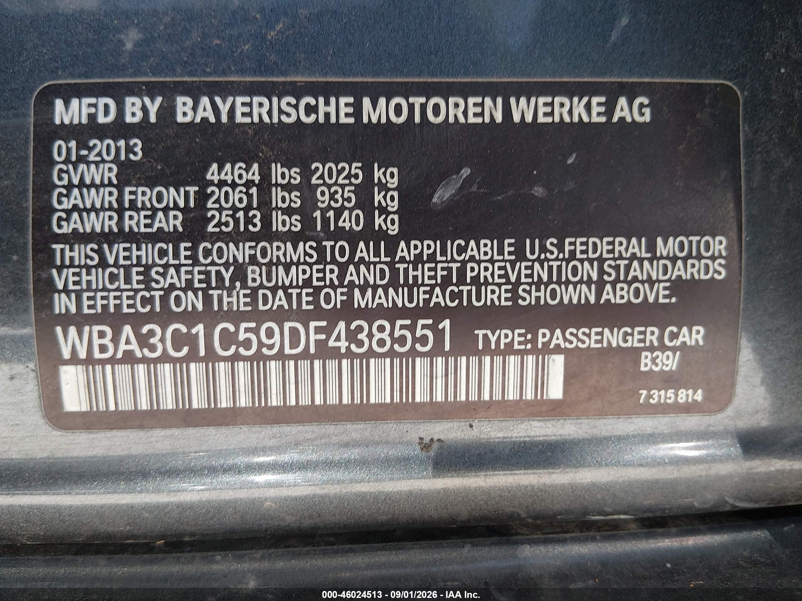 2013 Bmw 328i   Gray vin: WBA3C1C59DF438551