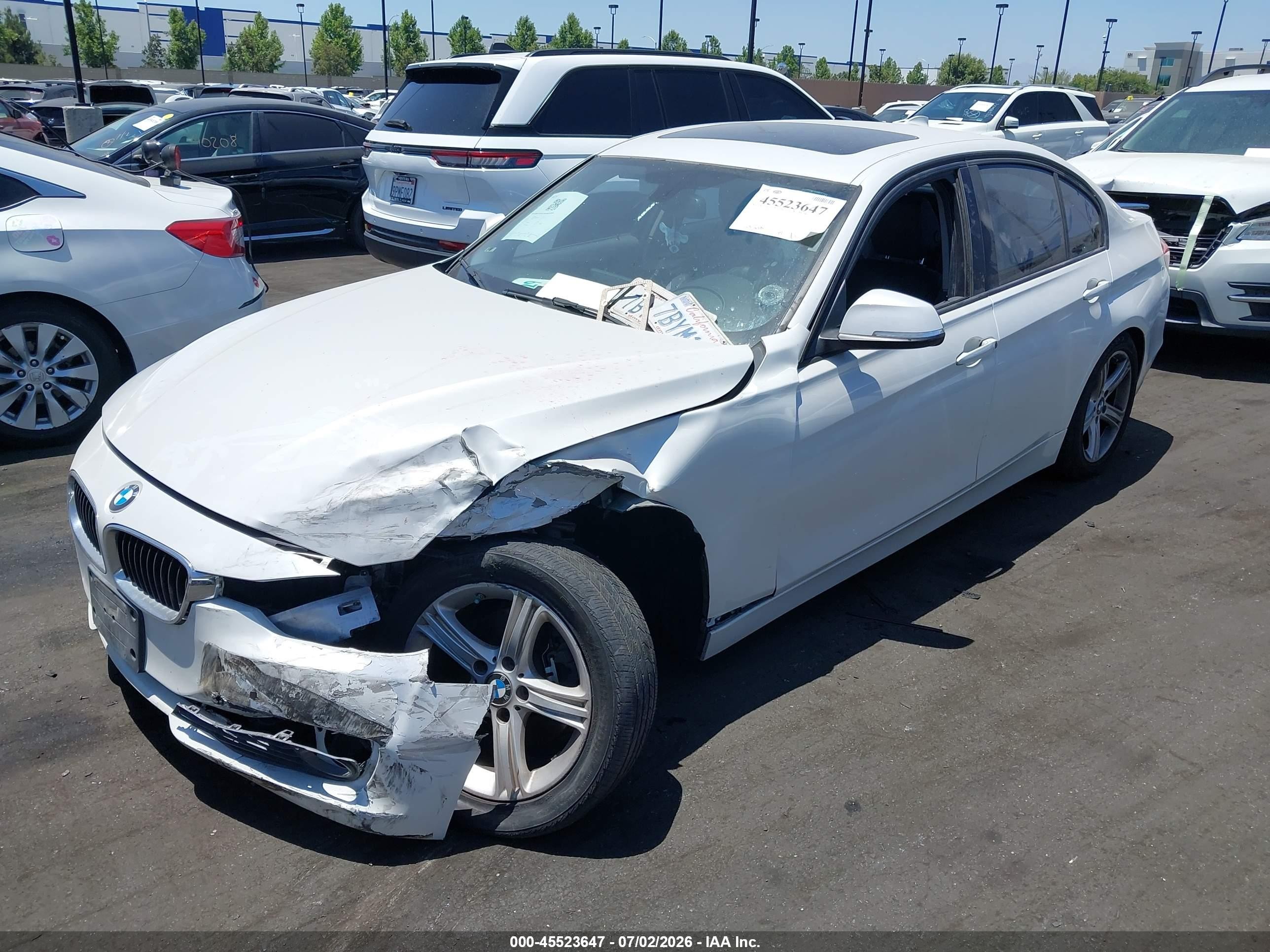 2014 Bmw 328i   White vin: WBA3C1C59EK107025