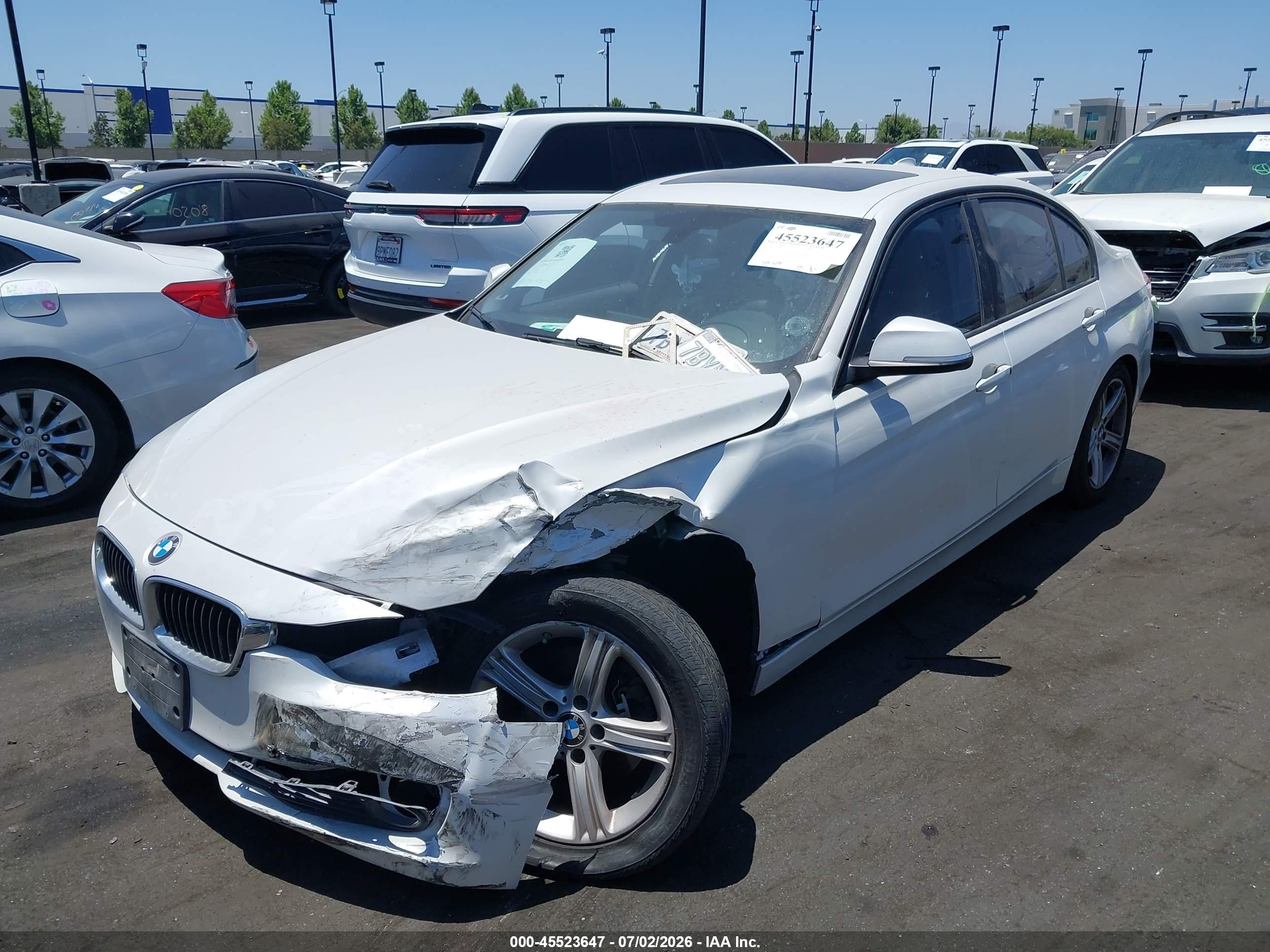 2014 Bmw 328i   White vin: WBA3C1C59EK107025