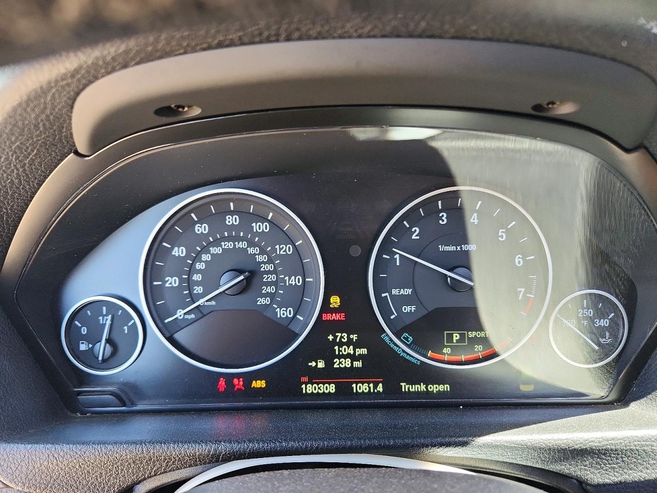 2014 Bmw 328 I Sulev White vin: WBA3C1C59EK109454