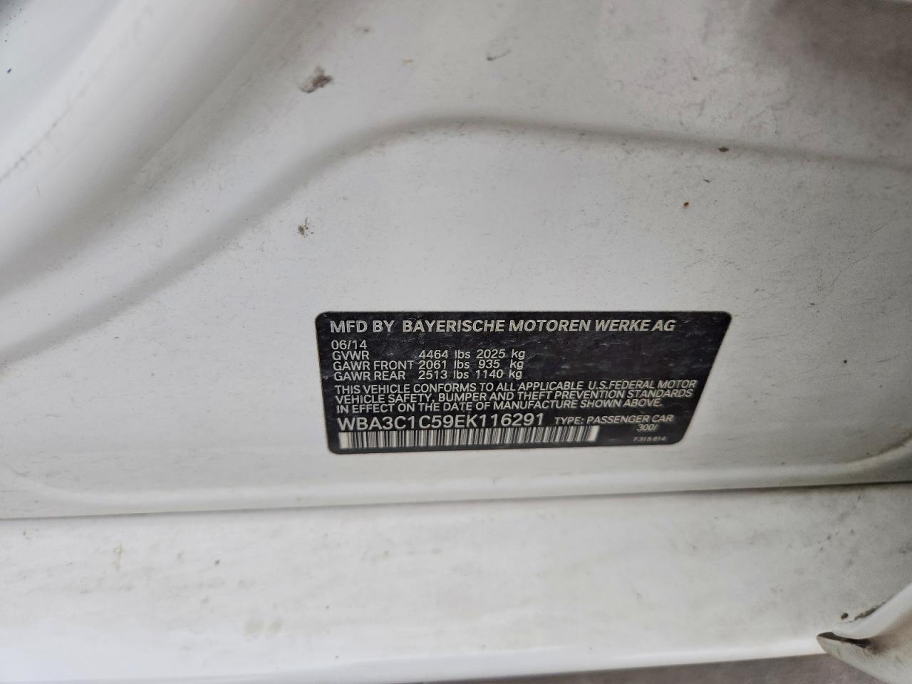 2014 Bmw 328 I Sulev White vin: WBA3C1C59EK116291