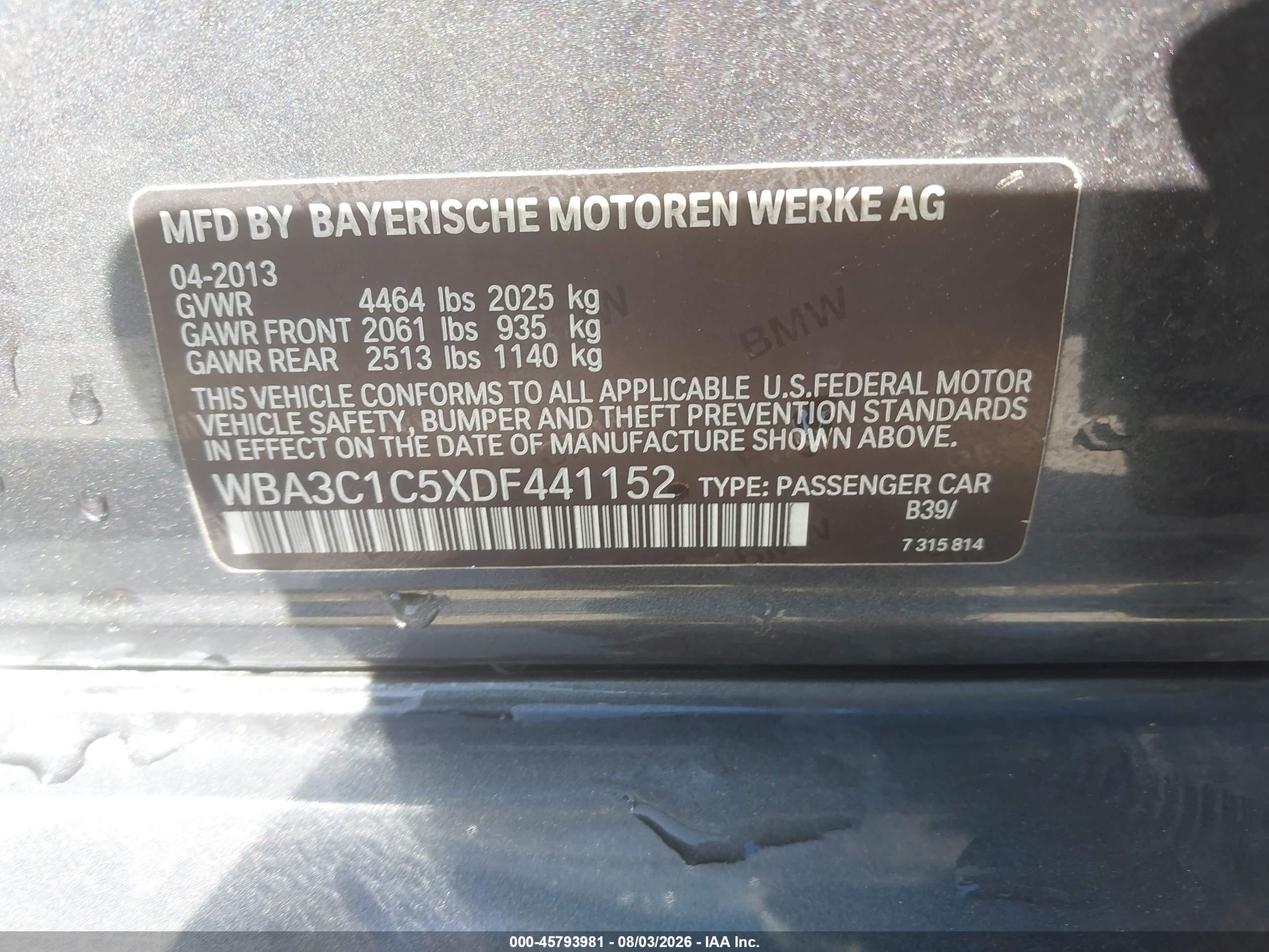 2013 Bmw 328i   Gray vin: WBA3C1C5XDF441152