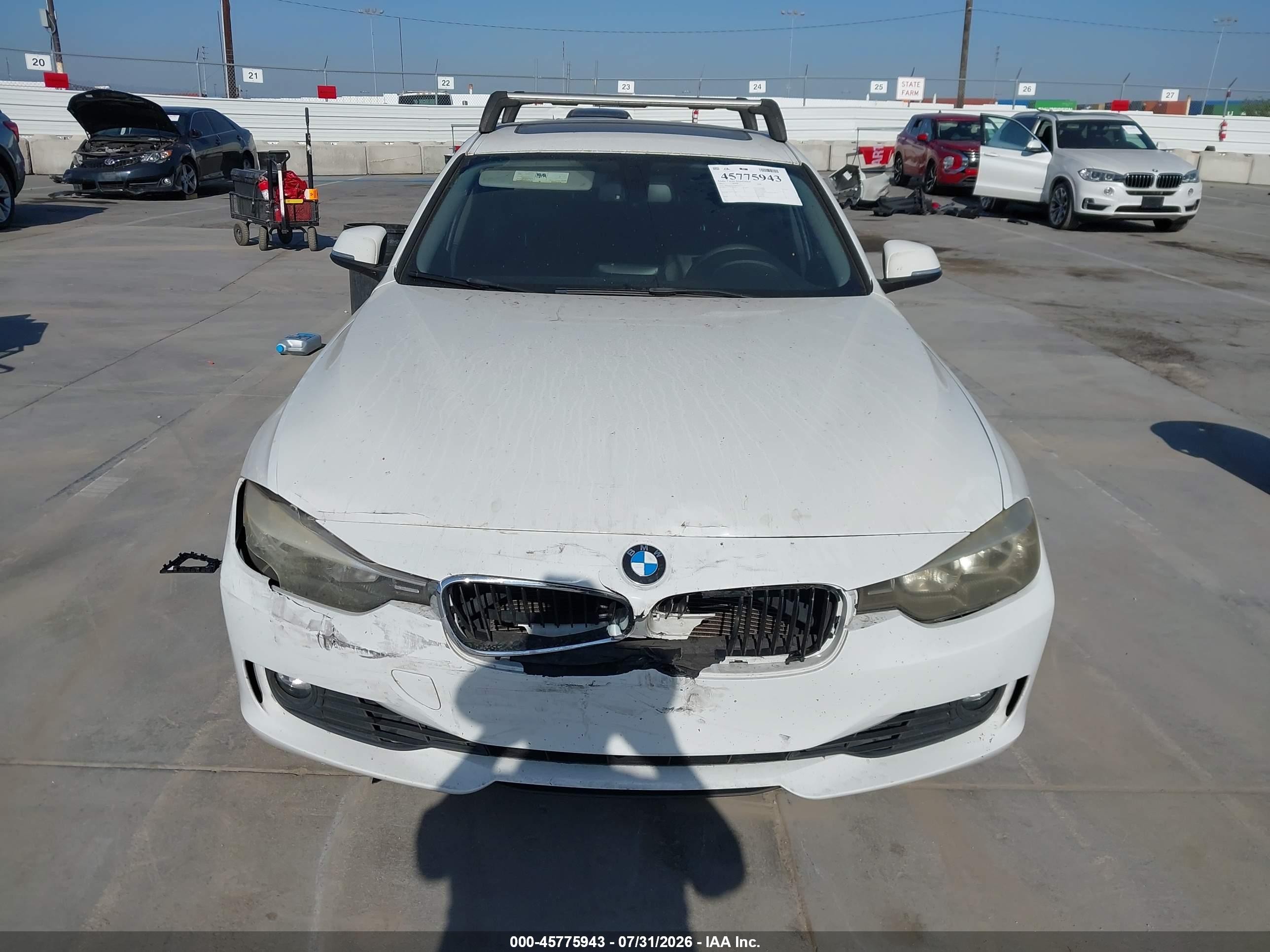2013 Bmw 328i   White vin: WBA3C1C5XDF444231