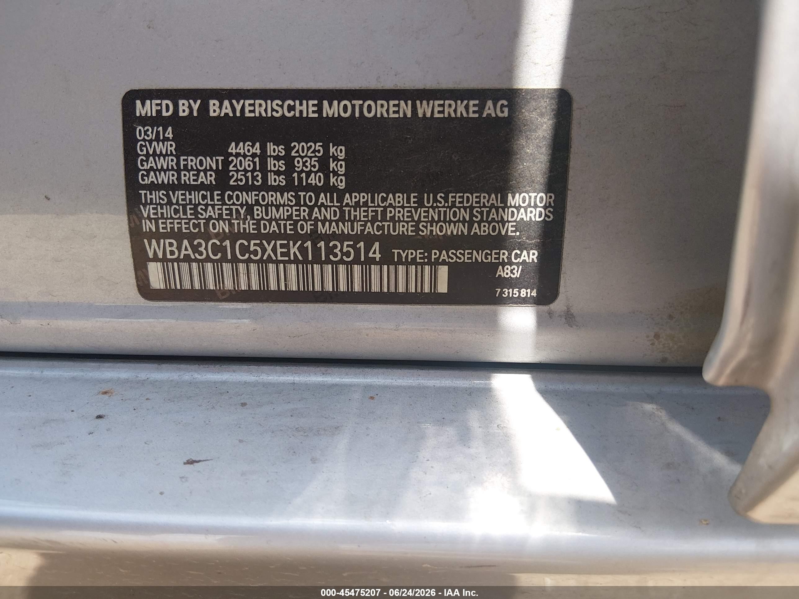 2014 Bmw 328i   Silver vin: WBA3C1C5XEK113514