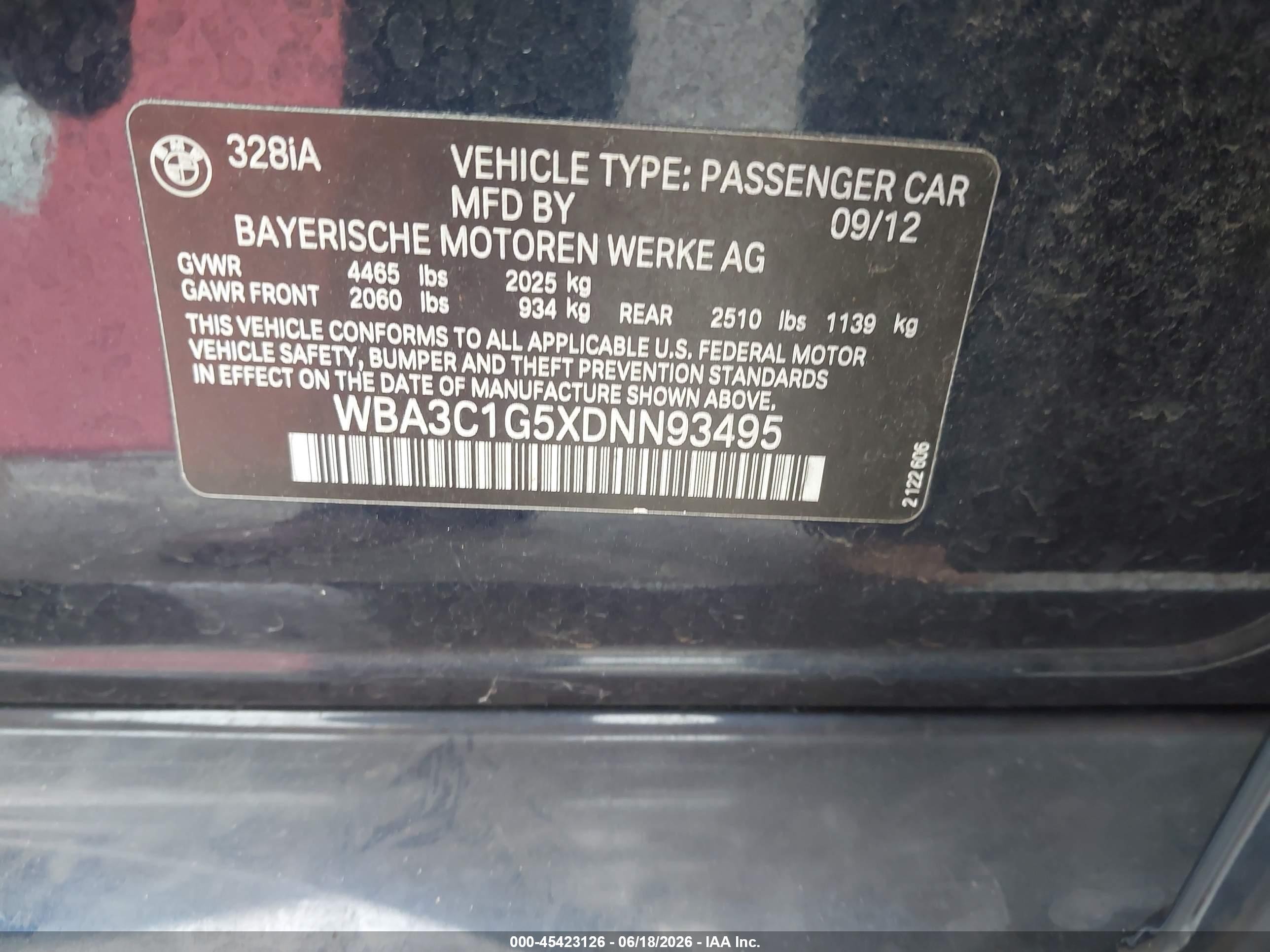 2013 Bmw 328i Dark Blue vin: WBA3C1G5XDNN93495