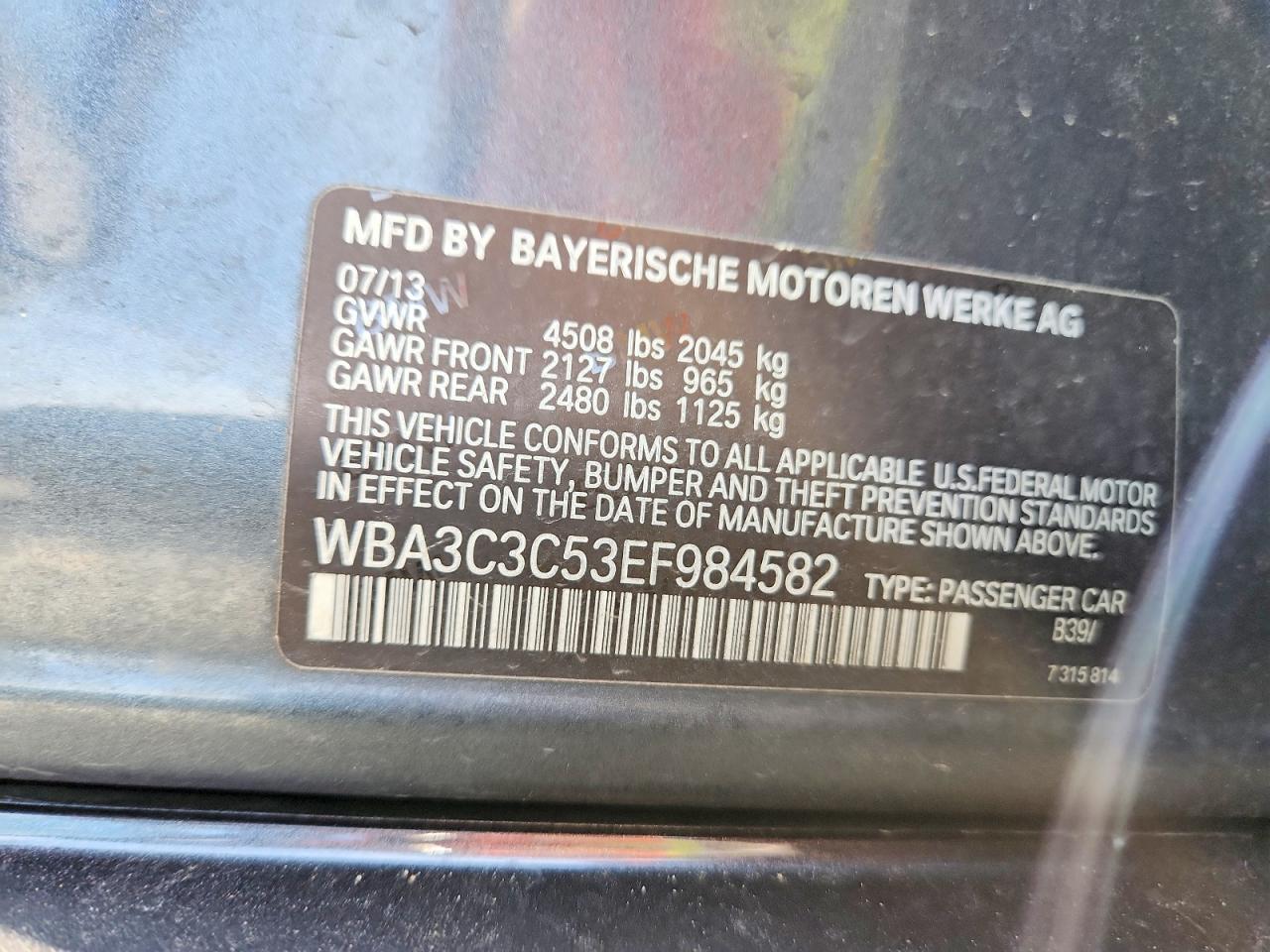 2014 Bmw 320 I Xdrive Gray vin: WBA3C3C53EF984582