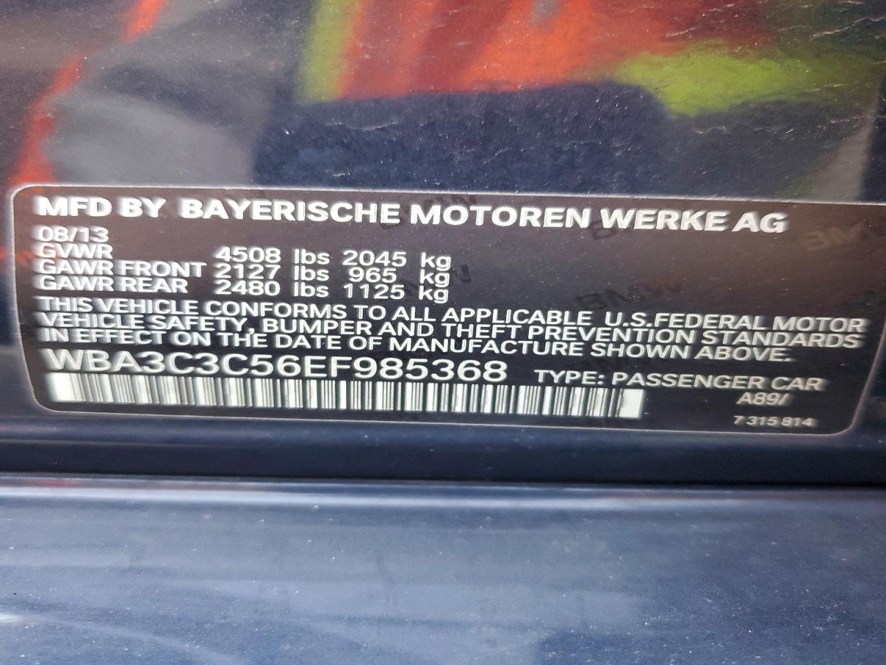 2014 Bmw 320 I Xdrive Blue vin: WBA3C3C56EF985368