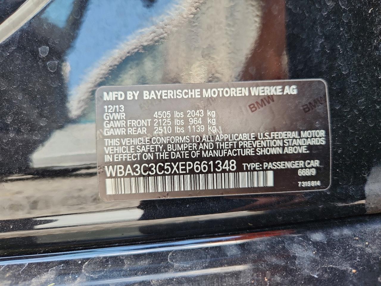 2014 Bmw 320 I Xdrive Black vin: WBA3C3C5XEP661348