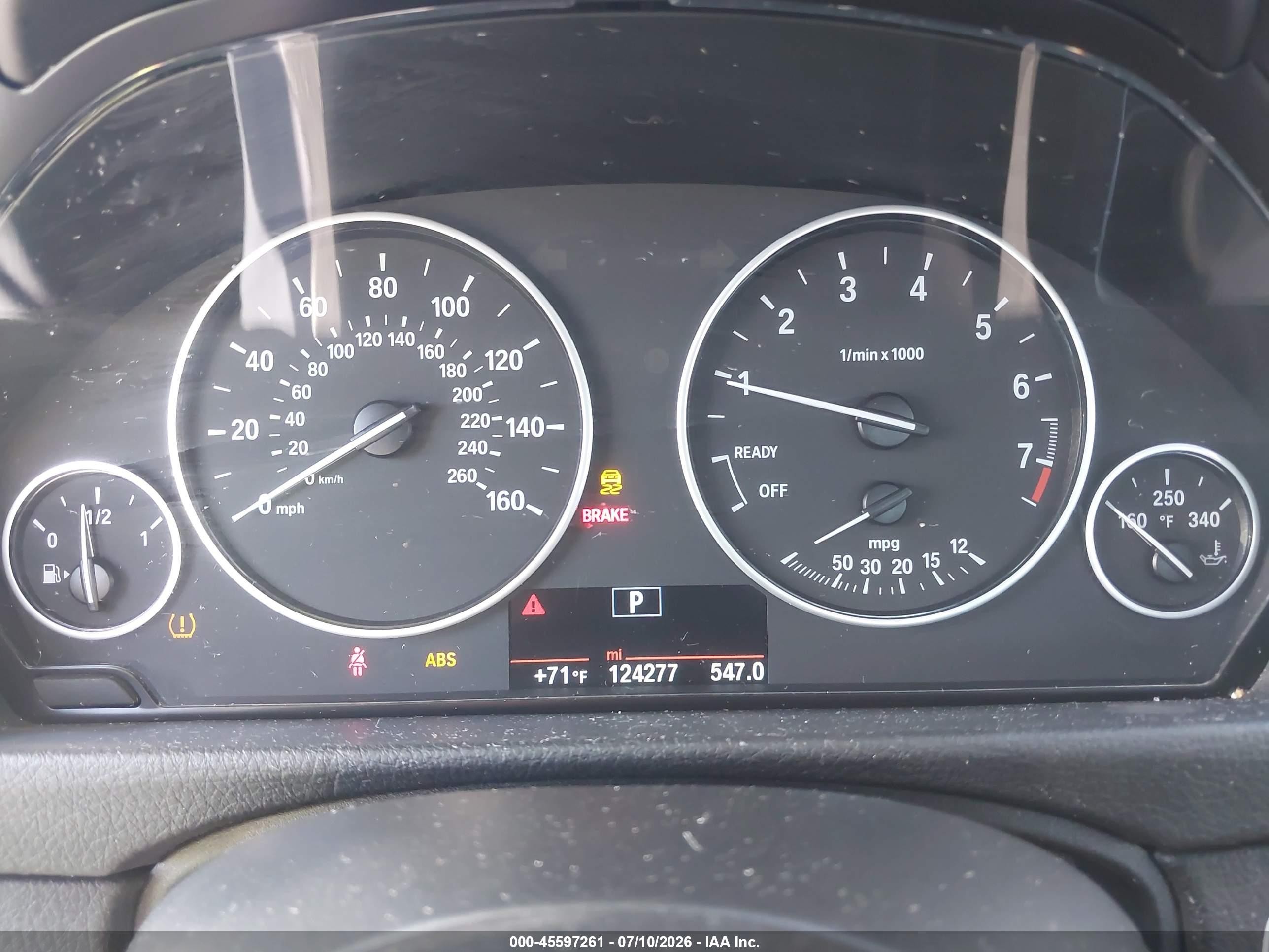 2015 Bmw 320i Xdrive Gray vin: WBA3C3G50FNS76145