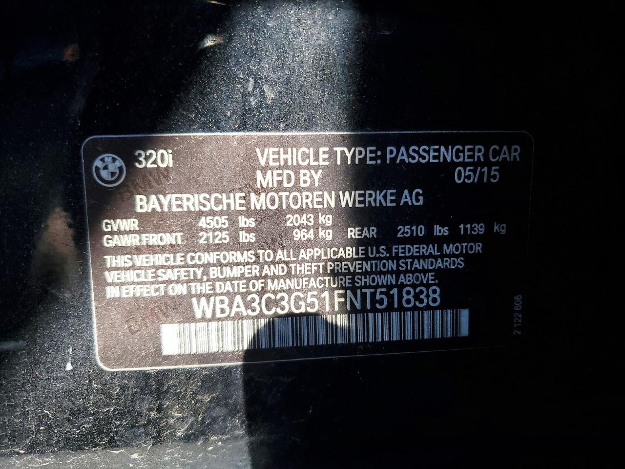 2015 Bmw 320 I Xdrive Gray vin: WBA3C3G51FNT51838