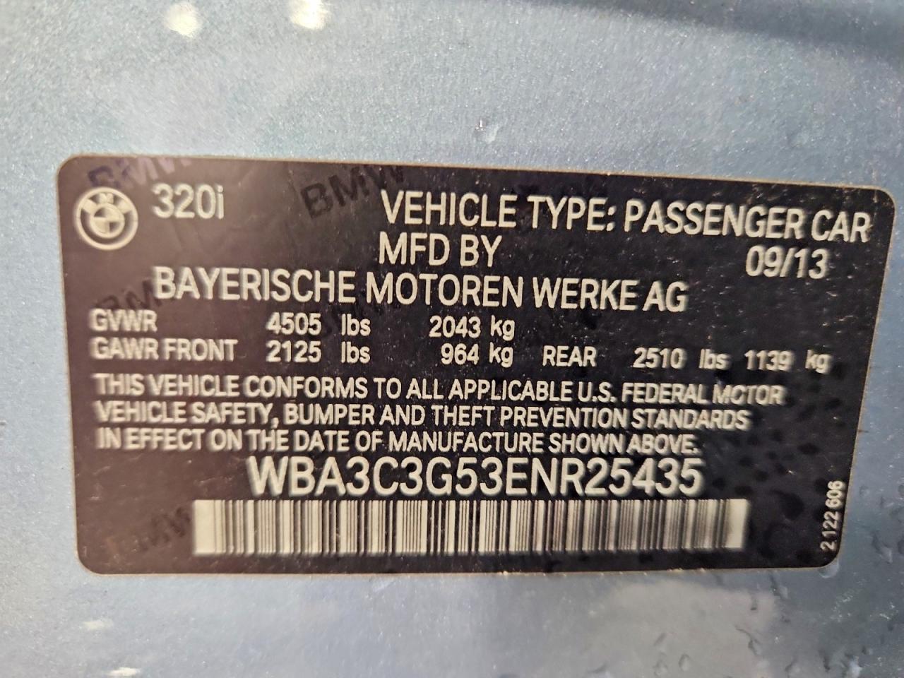 2014 Bmw 320 I Xdrive Blue vin: WBA3C3G53ENR25435