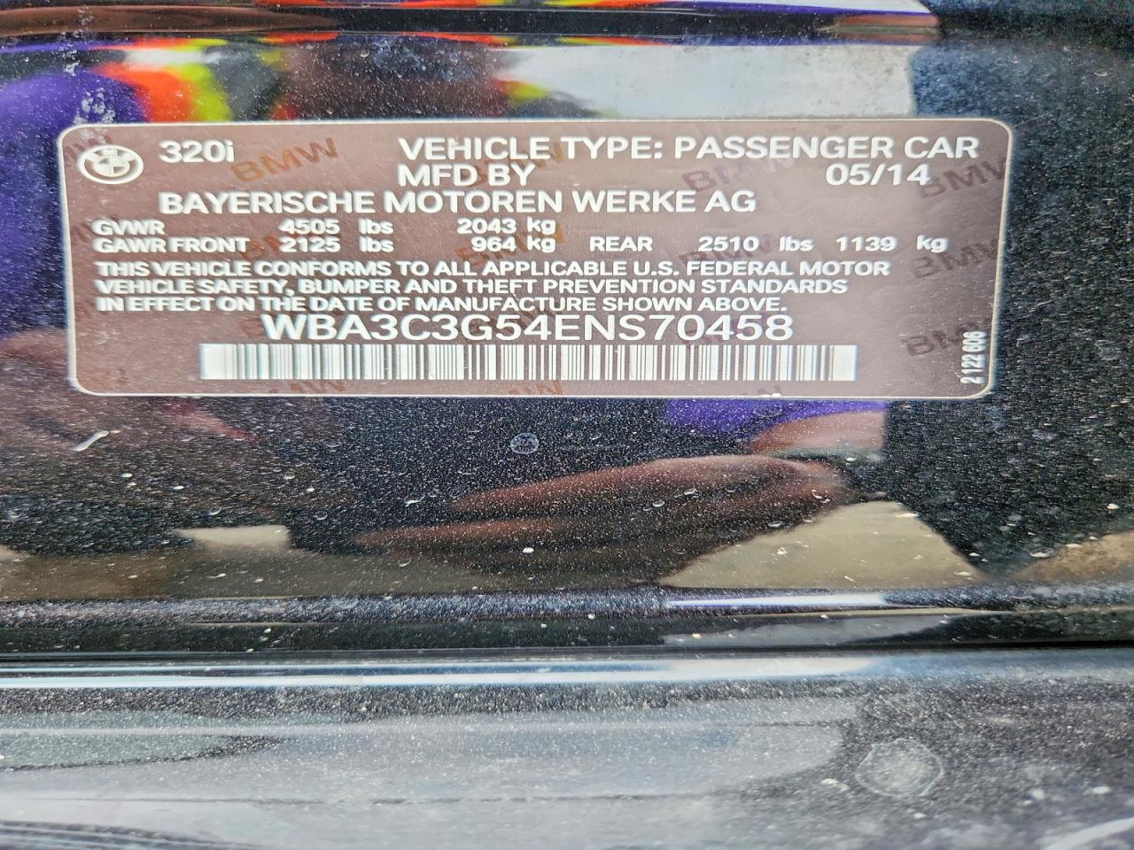 2014 Bmw 320 I Xdrive Black vin: WBA3C3G54ENS70458
