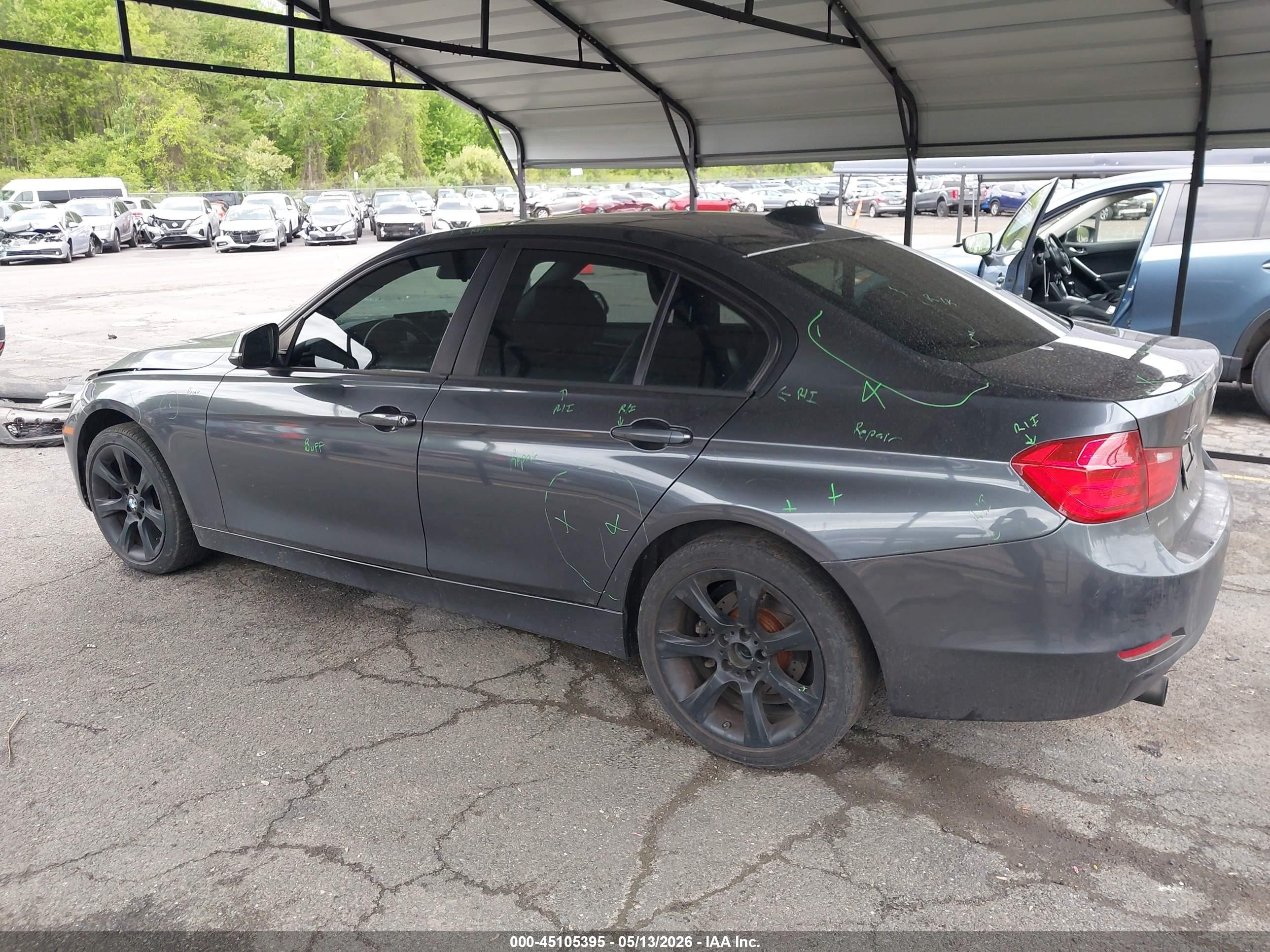 2014 Bmw 320i Xdrive Gray vin: WBA3C3G55ENS72431