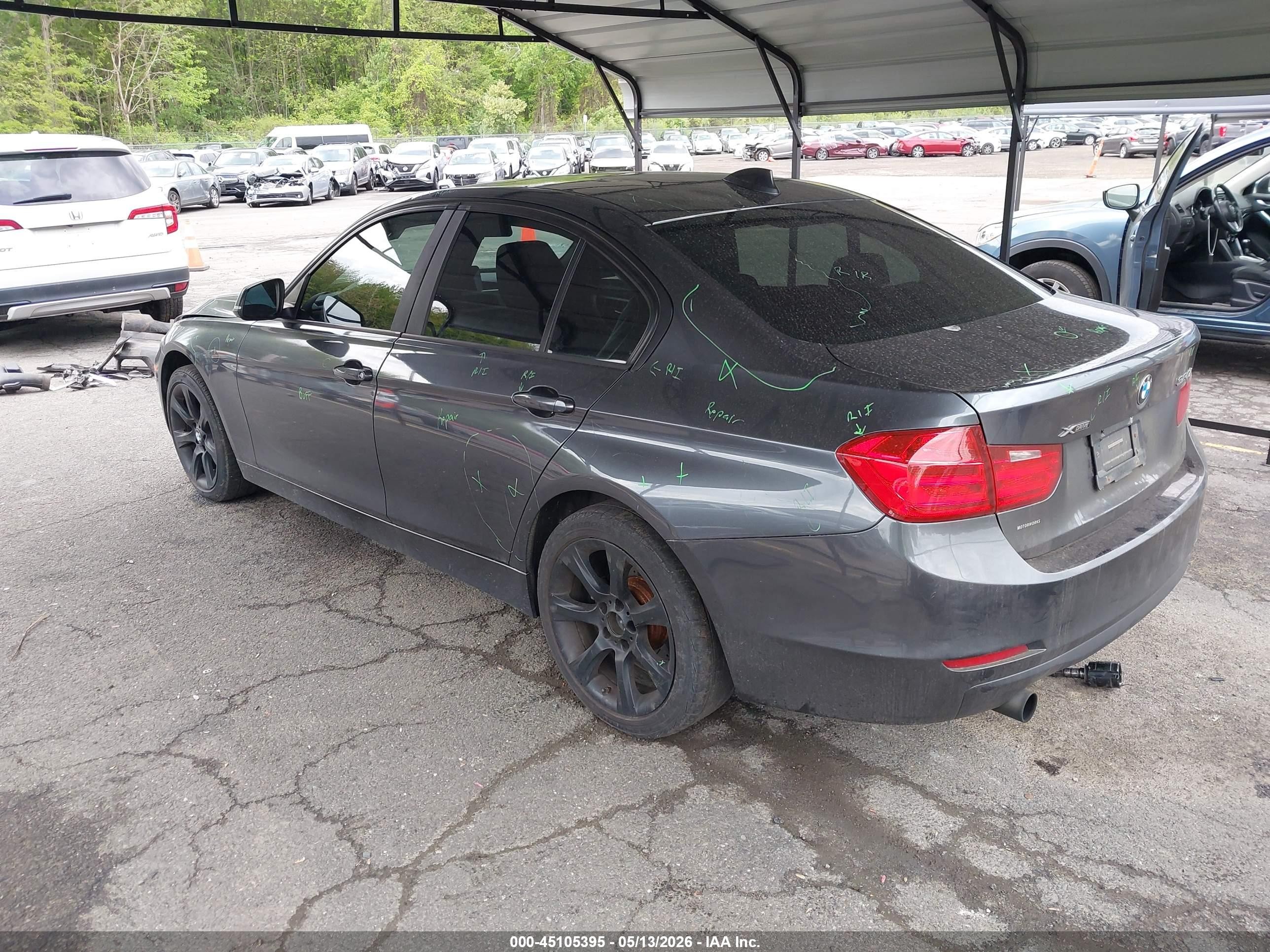 2014 Bmw 320i Xdrive Gray vin: WBA3C3G55ENS72431