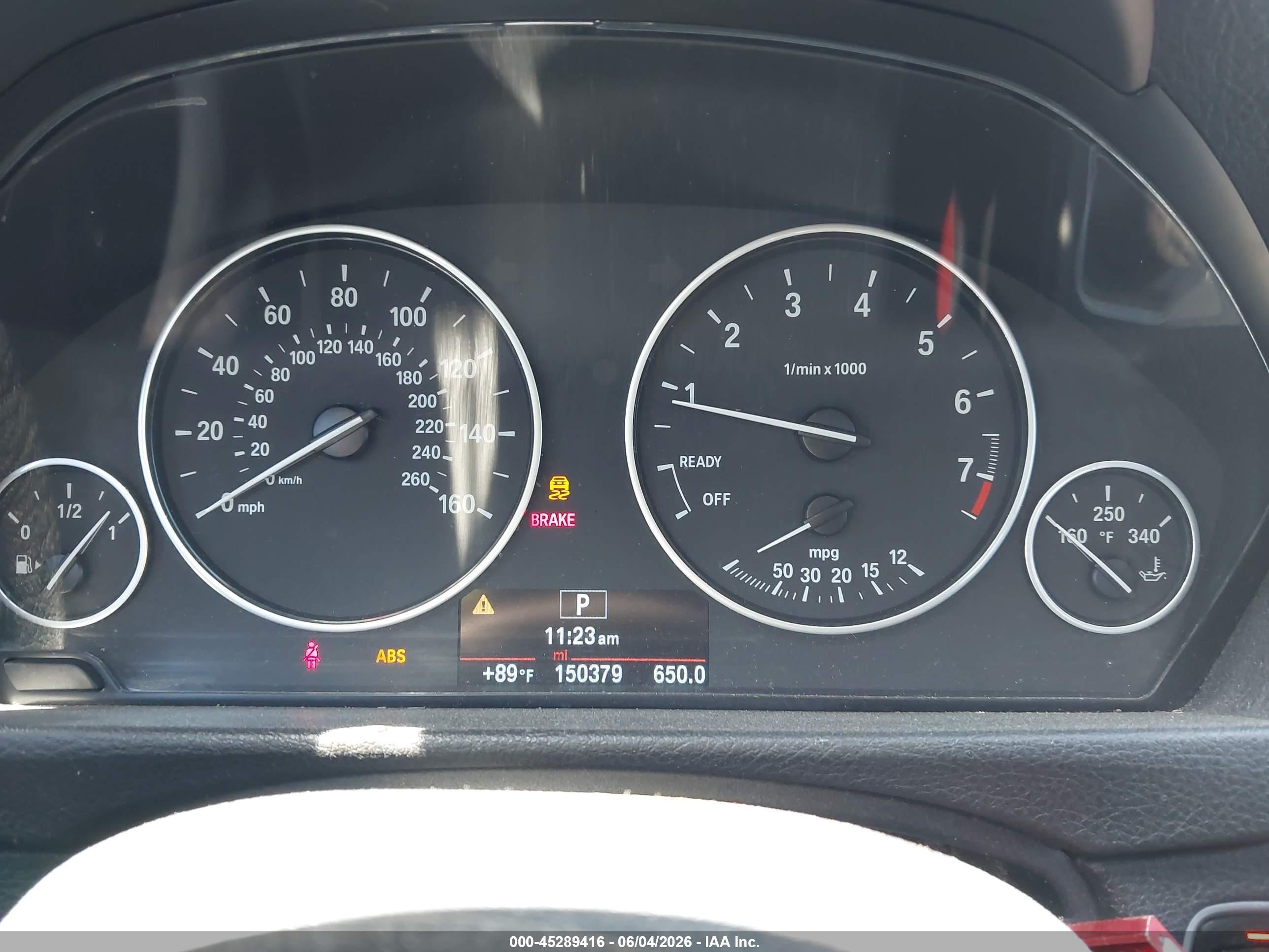 2015 Bmw 320i Xdrive Gray vin: WBA3C3G57FNS73517