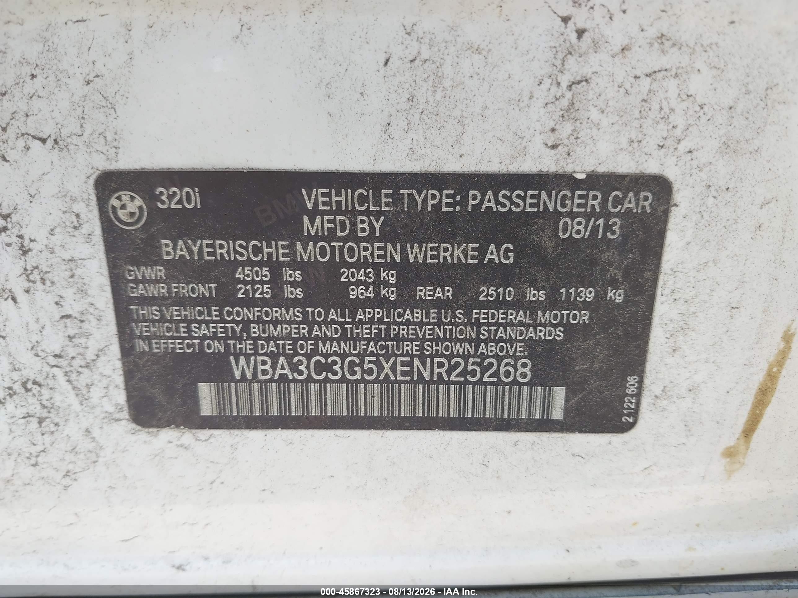 2014 Bmw 320i Xdrive Белый vin: WBA3C3G5XENR25268