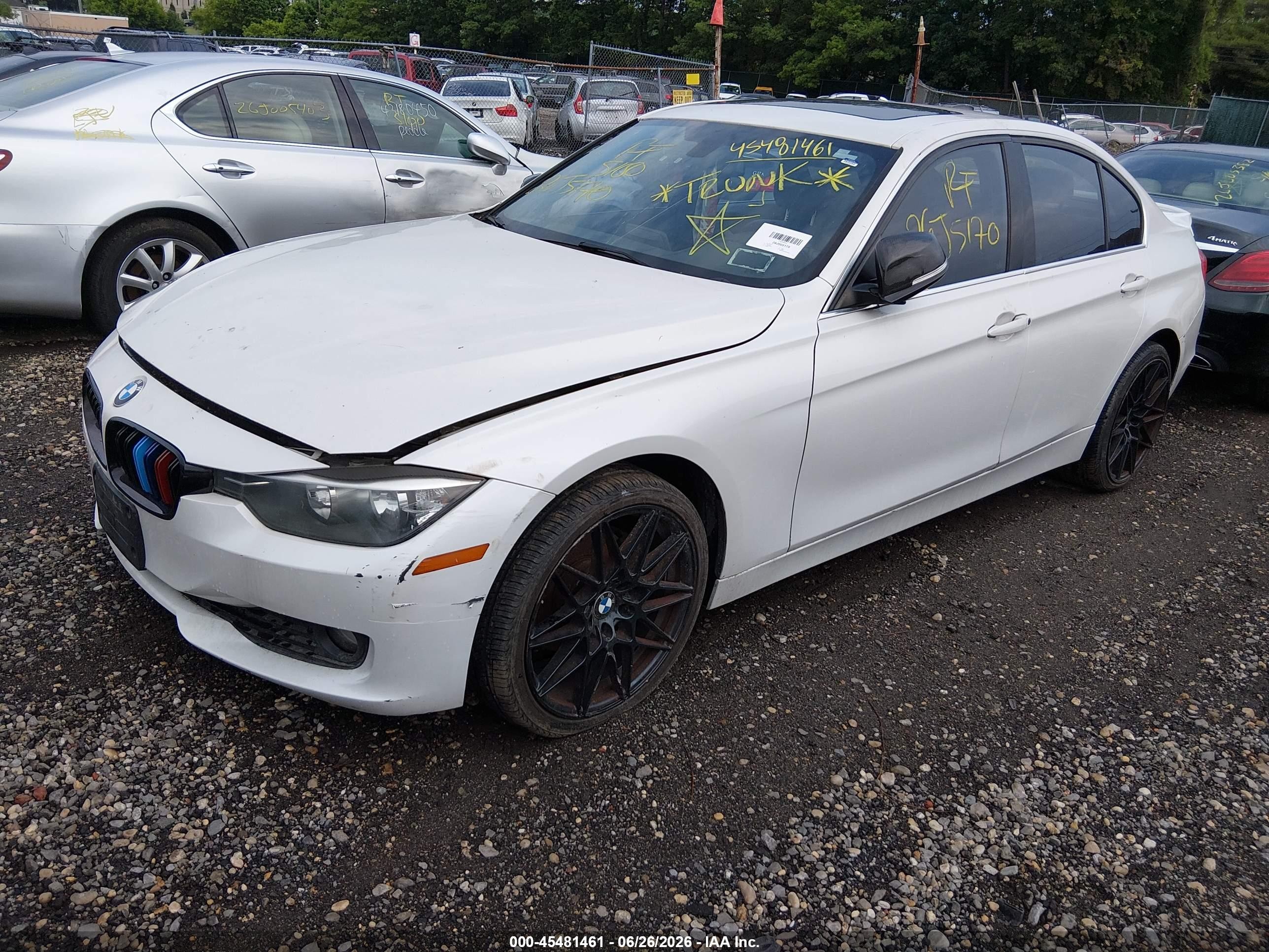 2015 Bmw 320i Xdrive White vin: WBA3C3G5XFNS74483