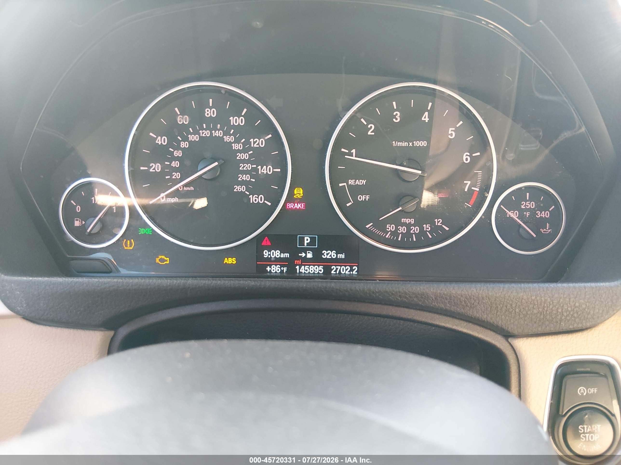 2015 Bmw 320i Xdrive White vin: WBA3C3G5XFNS76489
