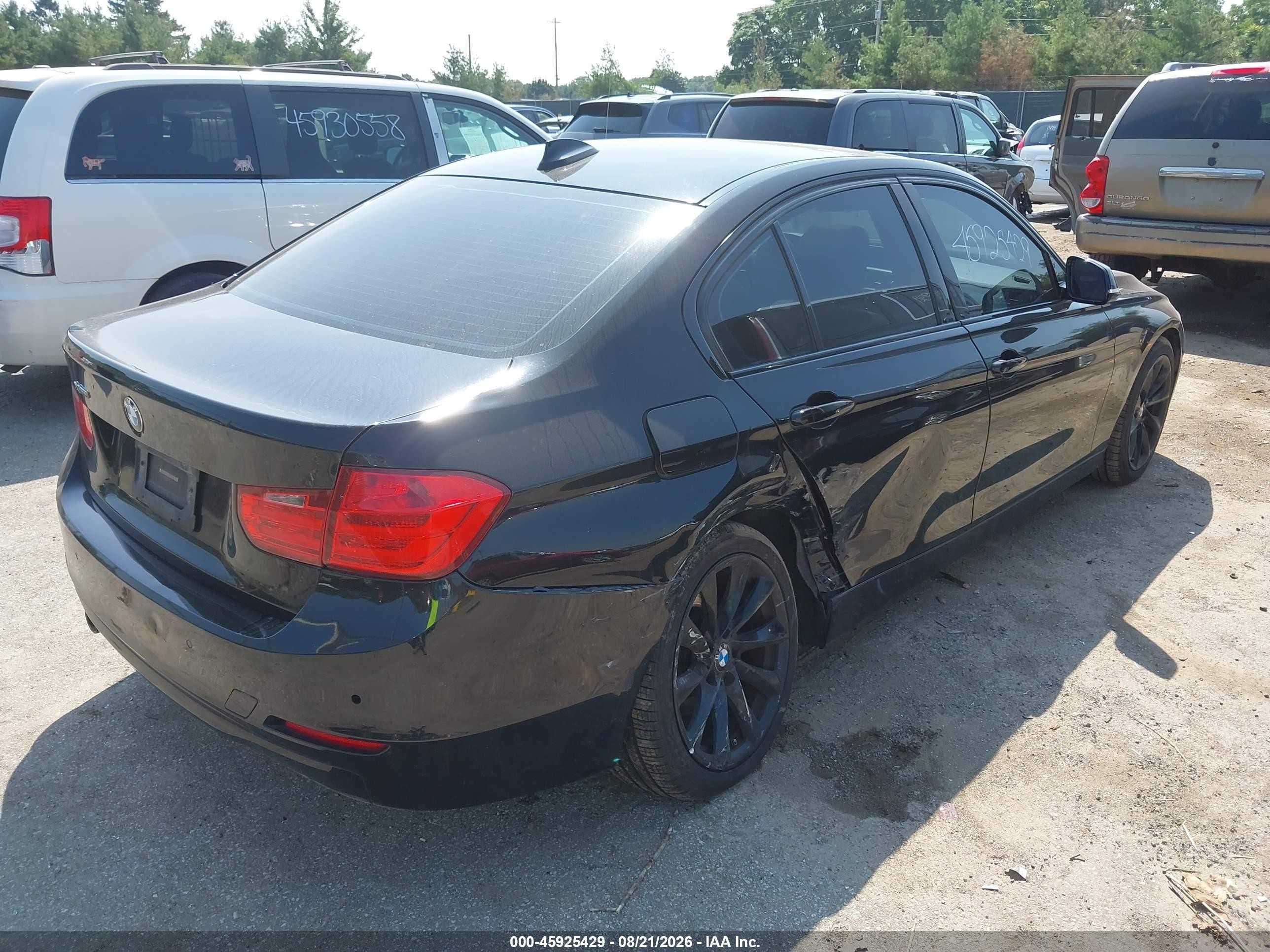 2015 Bmw 320i Xdrive Black vin: WBA3C3G5XFNT52342