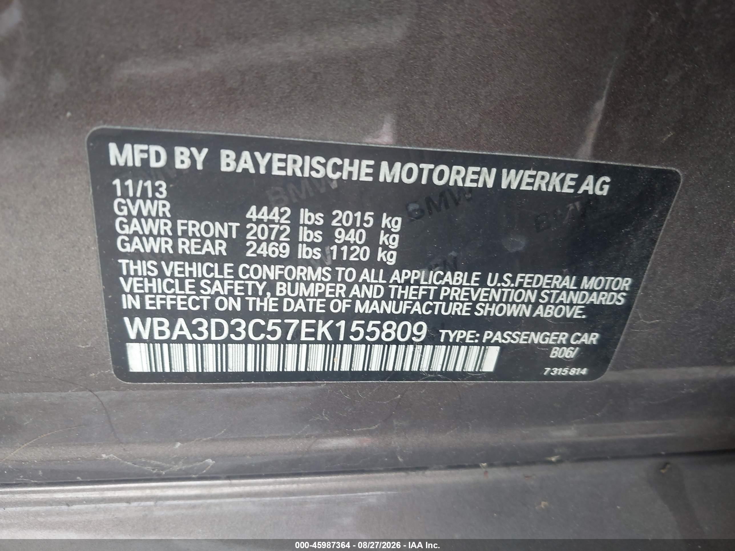 2014 Bmw 328d   Brown vin: WBA3D3C57EK155809