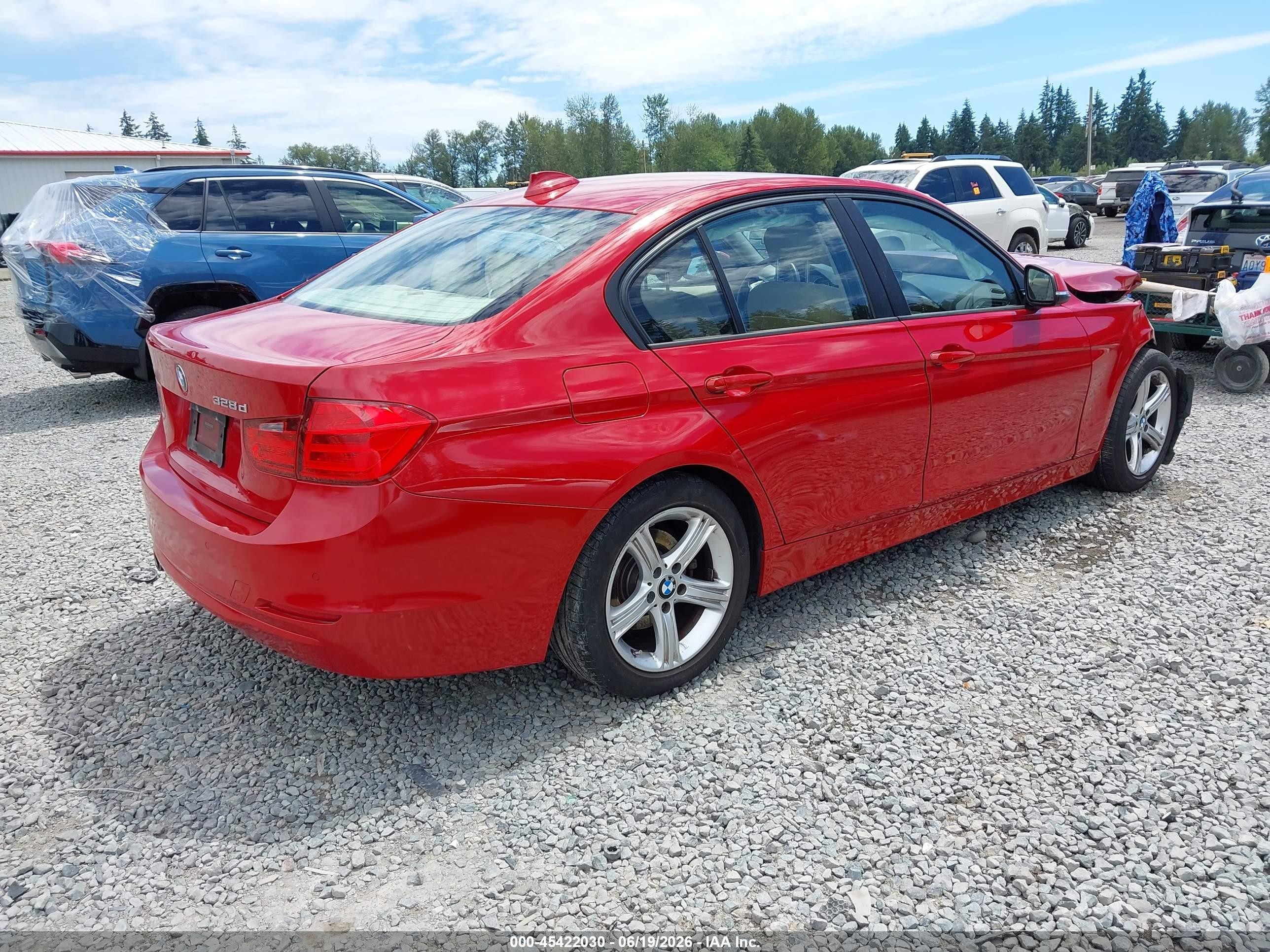 2014 Bmw 328d   Red vin: WBA3D3C57EK157057