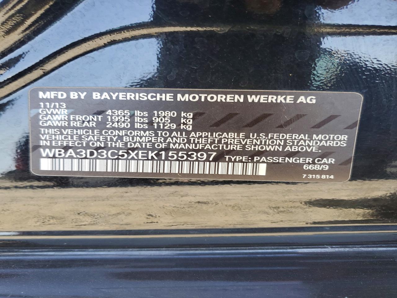 2014 Bmw 328 D Black vin: WBA3D3C5XEK155397