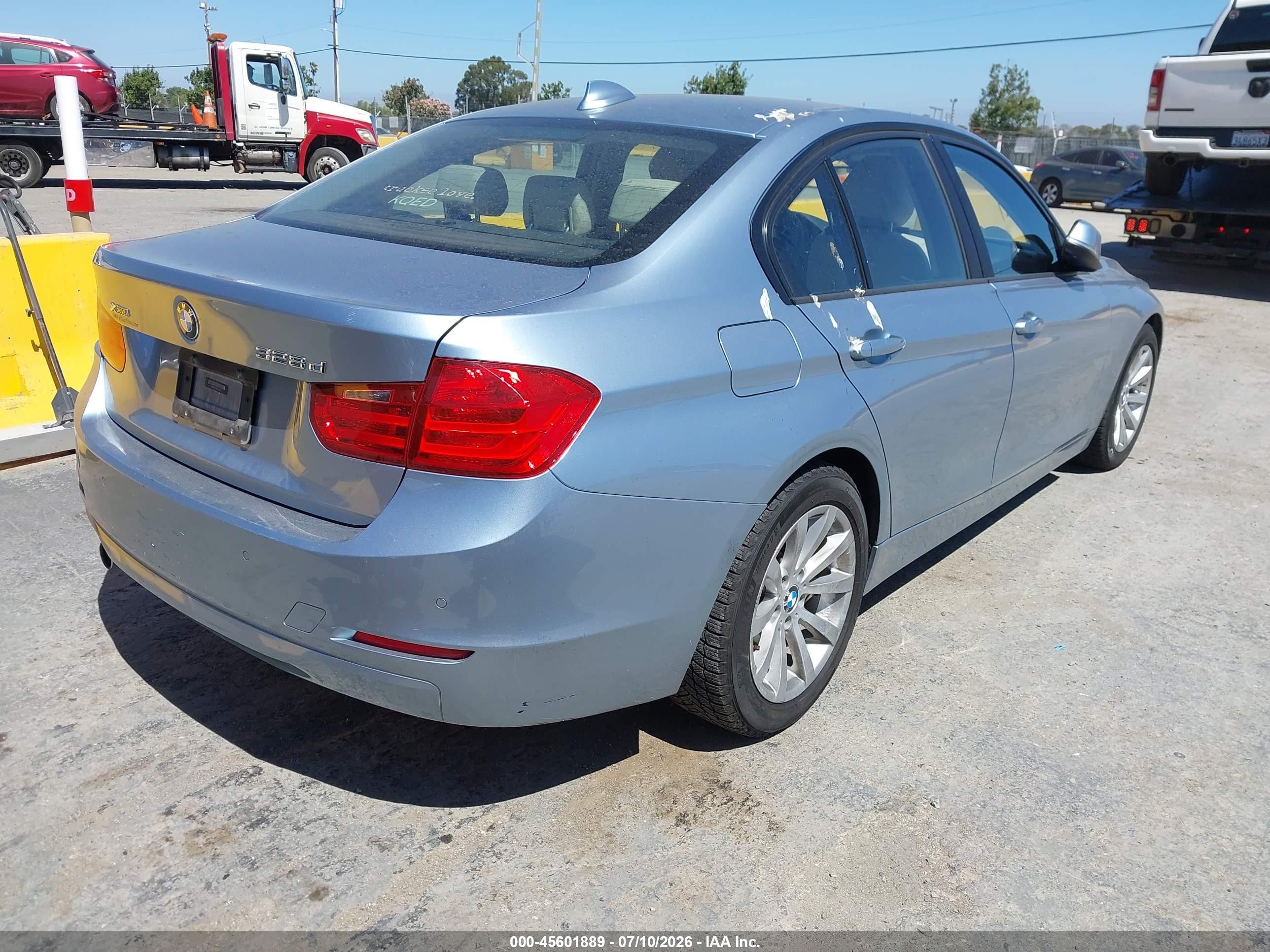 2015 Bmw 328d Xdrive Light Blue vin: WBA3D5C50FK290661