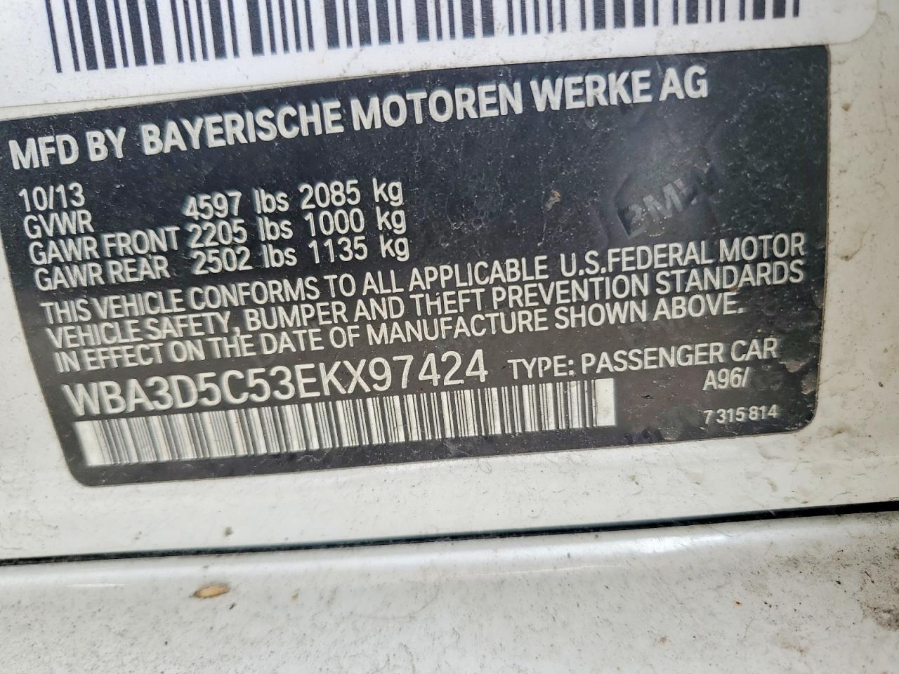 2014 Bmw 328 D Xdrive White vin: WBA3D5C53EKX97424