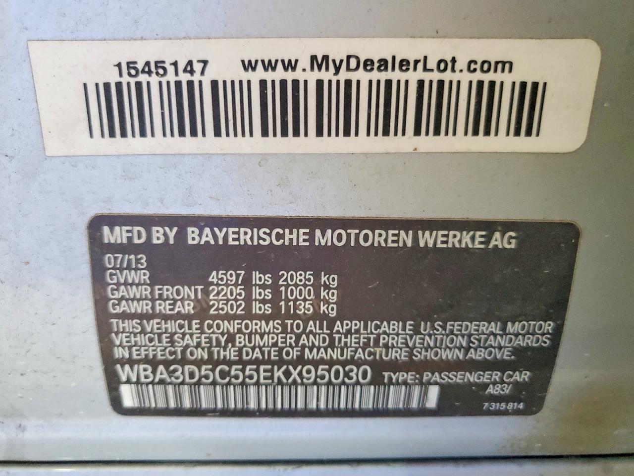 2014 Bmw 328 D Xdrive Silver vin: WBA3D5C55EKX95030