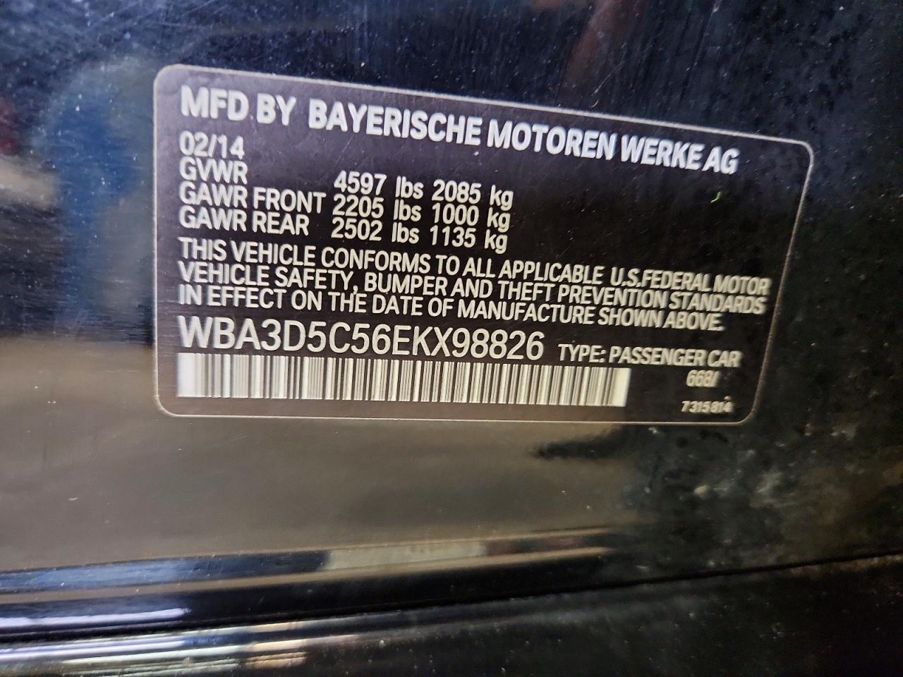 2014 Bmw 328 D Xdrive Black vin: WBA3D5C56EKX98826