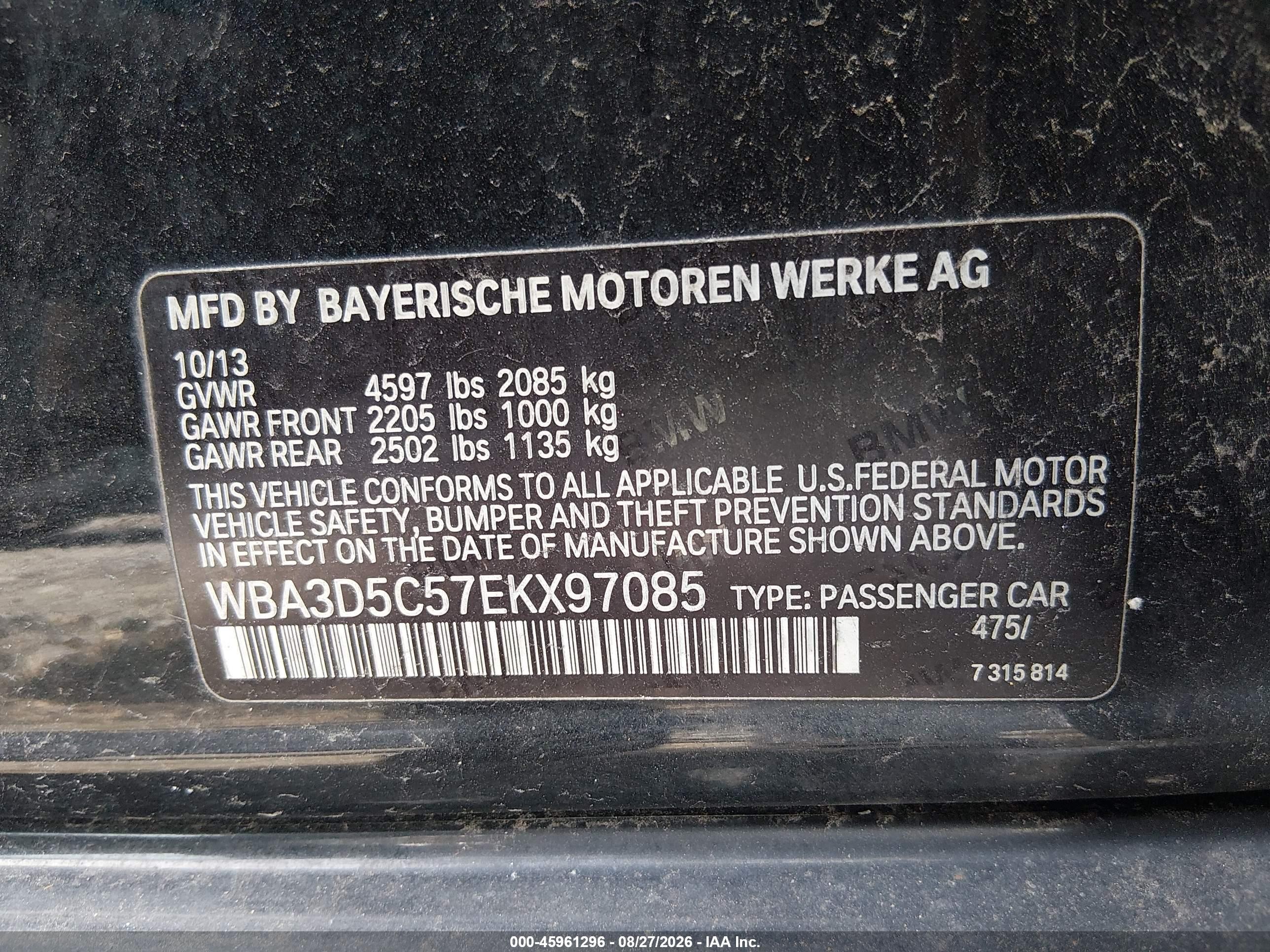 2014 Bmw 328d Xdrive Black vin: WBA3D5C57EKX97085